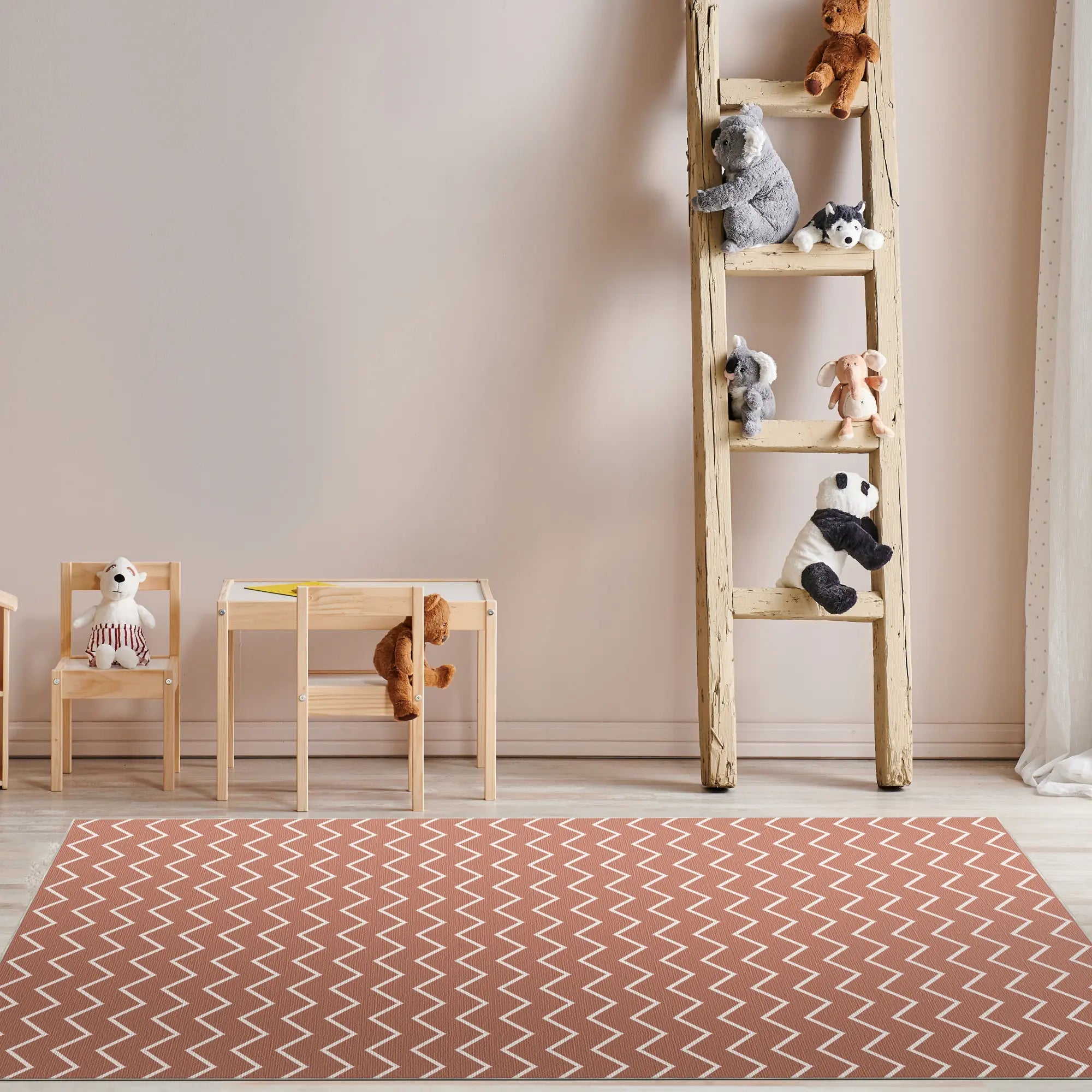 Tappeto Lavabile Chevron Terracotta