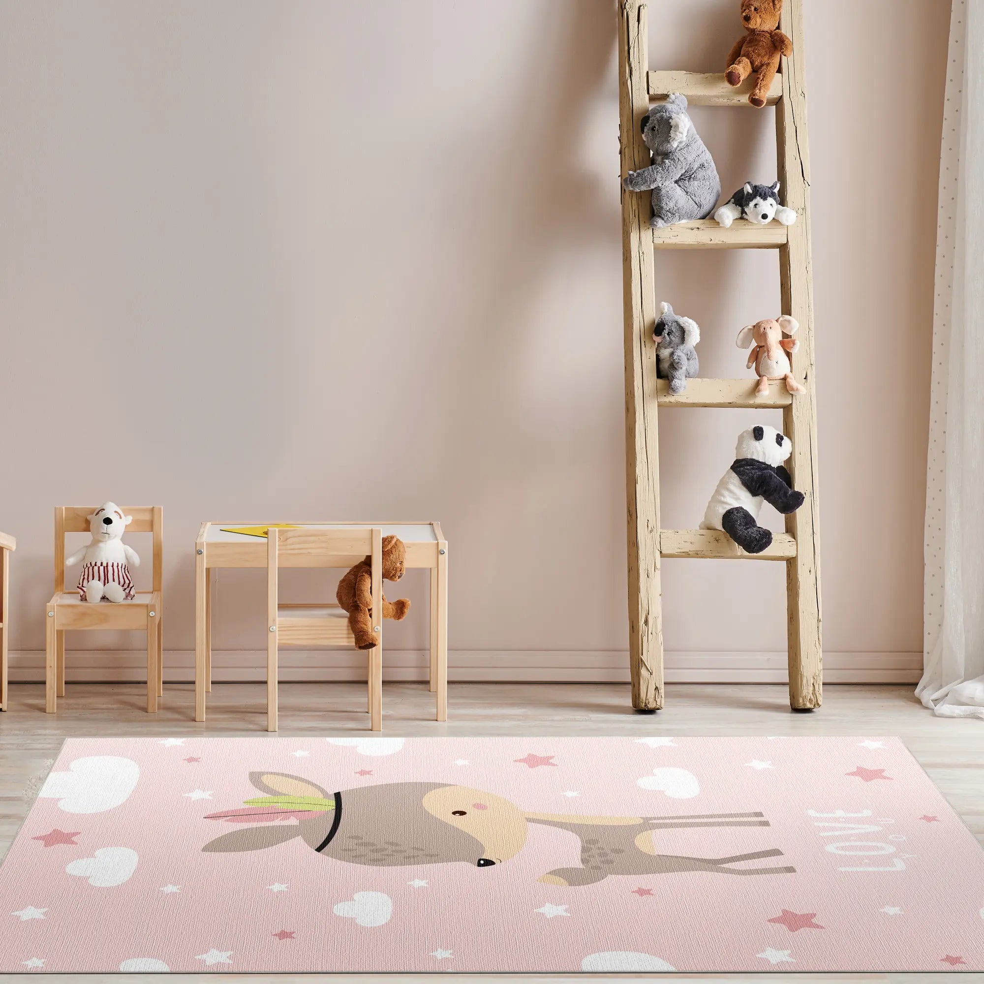 Adorabile Tappeto per Cameretta Cerbiatto Rosa