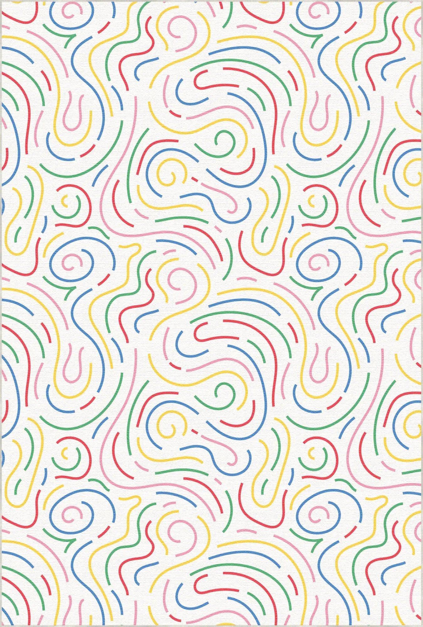 Tappeto Lavabile Bambini Astratto Colorato a Spirale
