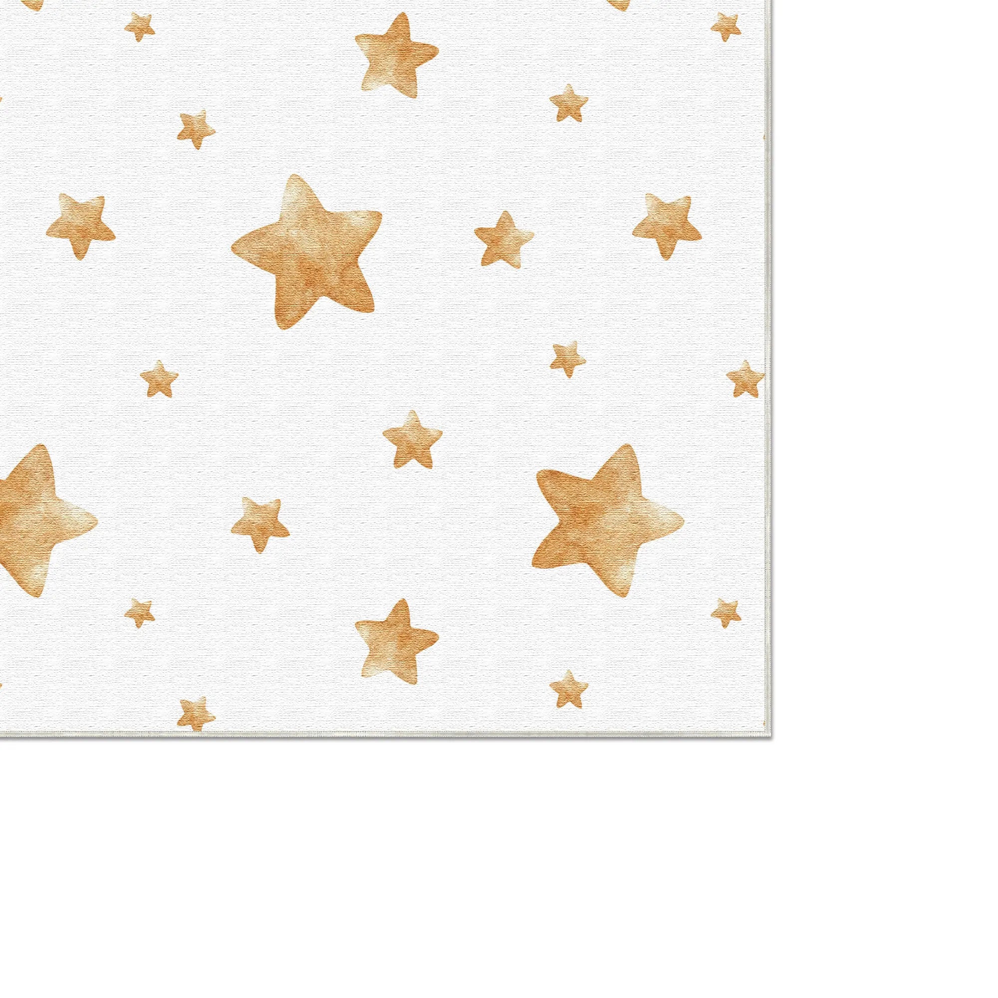 Tappeto Bambini Stelle Acquerello Dorate