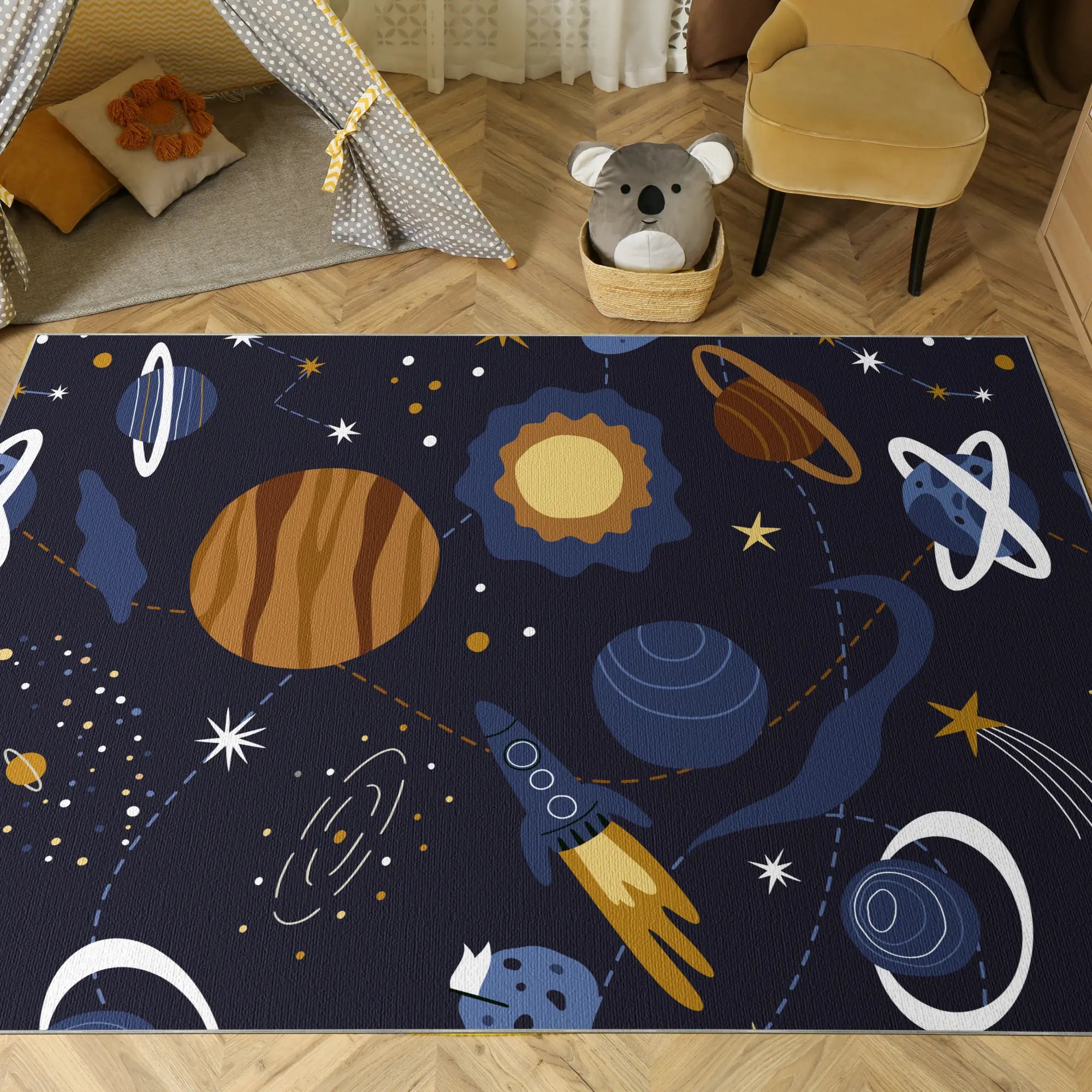 Tappeto Bambini Avventura nello Spazio Profondo