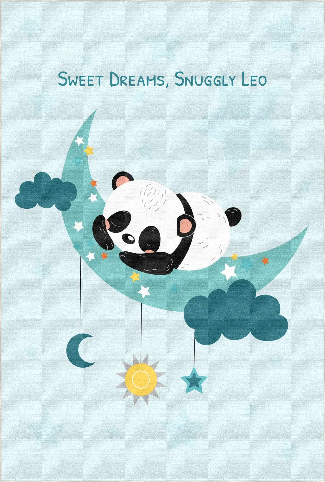 Tappeto Personalizzabile | Panda che Riposa sotto le Stelle