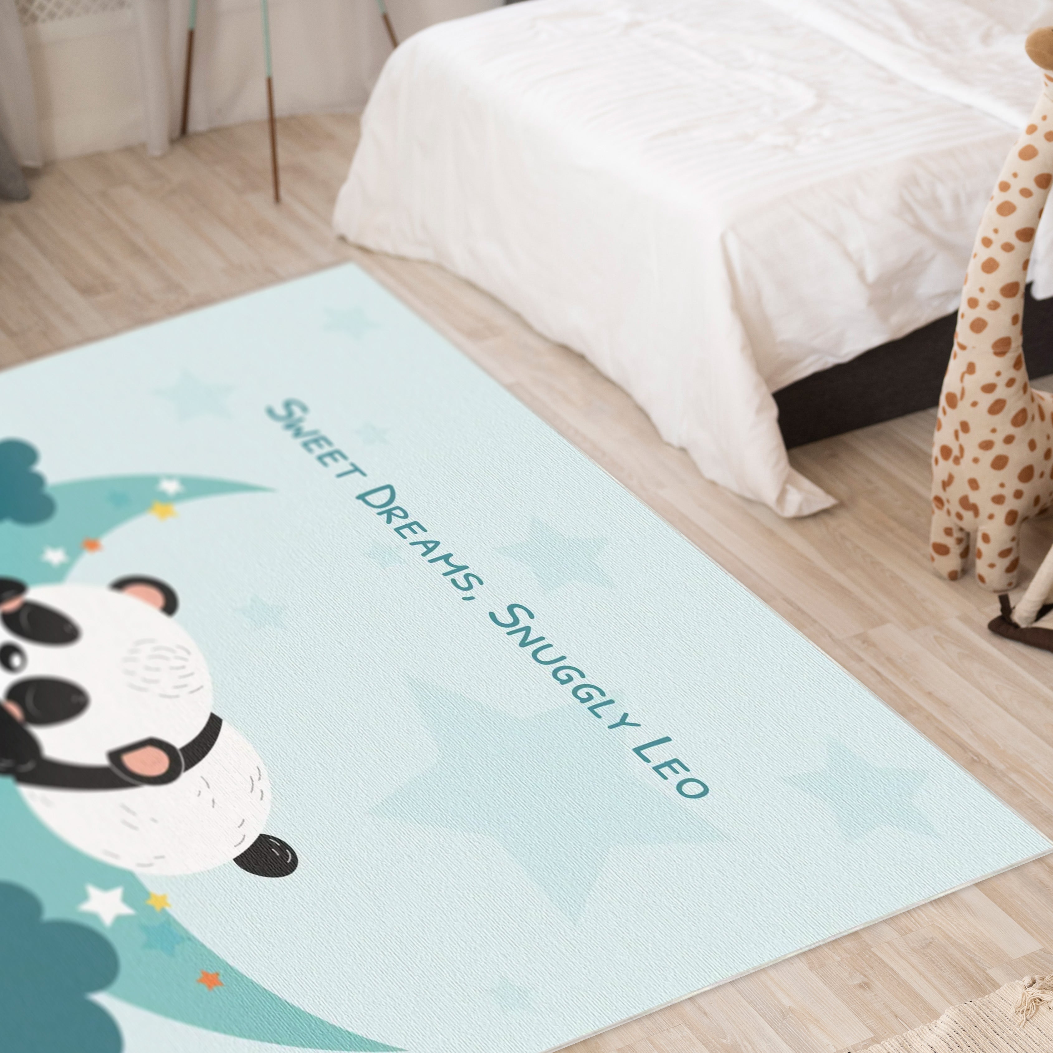 Tappeto Personalizzabile | Panda che Riposa sotto le Stelle