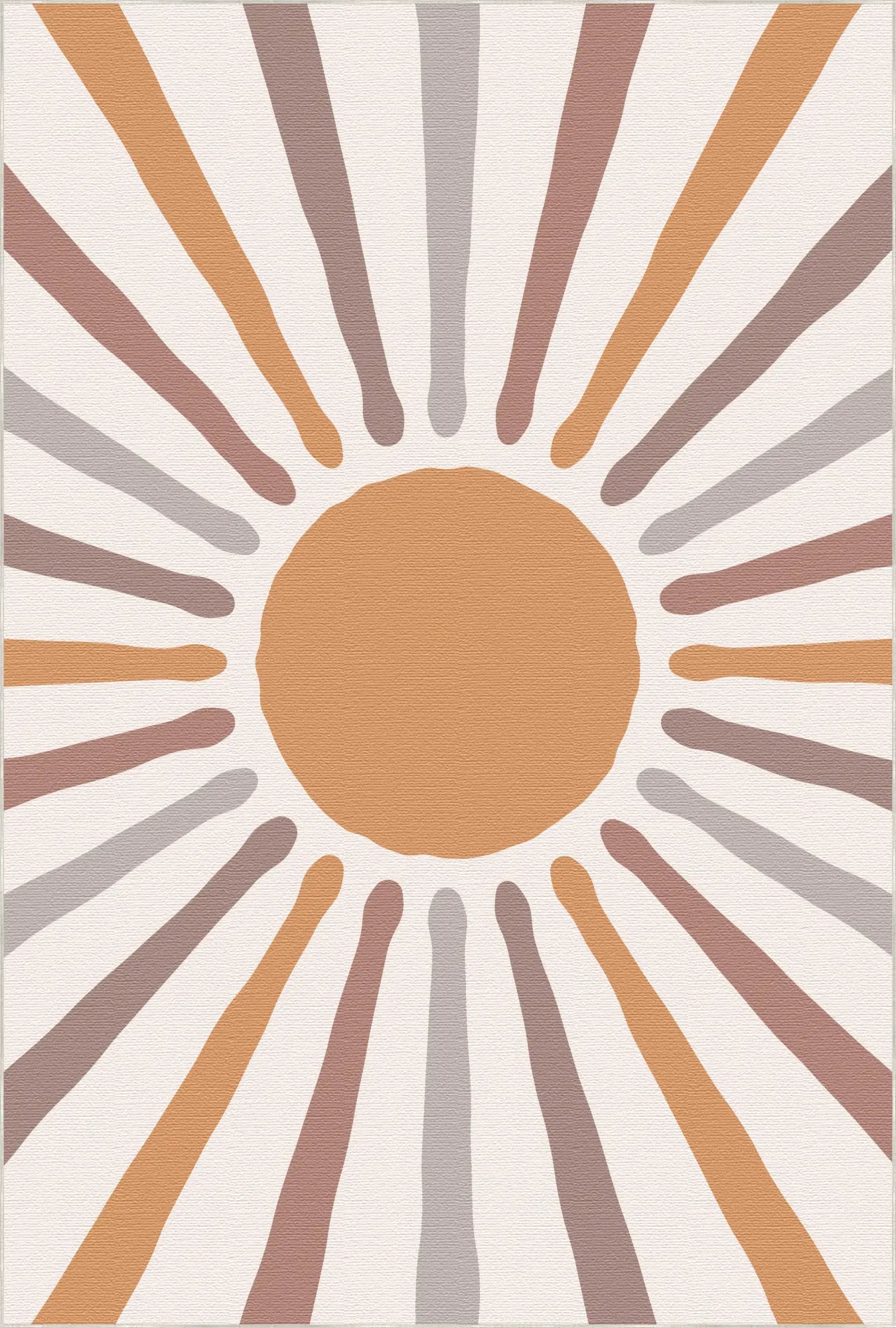 Tappeto Bambini Boho Terroso con Raggi di Sole