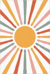 Tappeto Boho Solare Colorato e Vivace Bianco