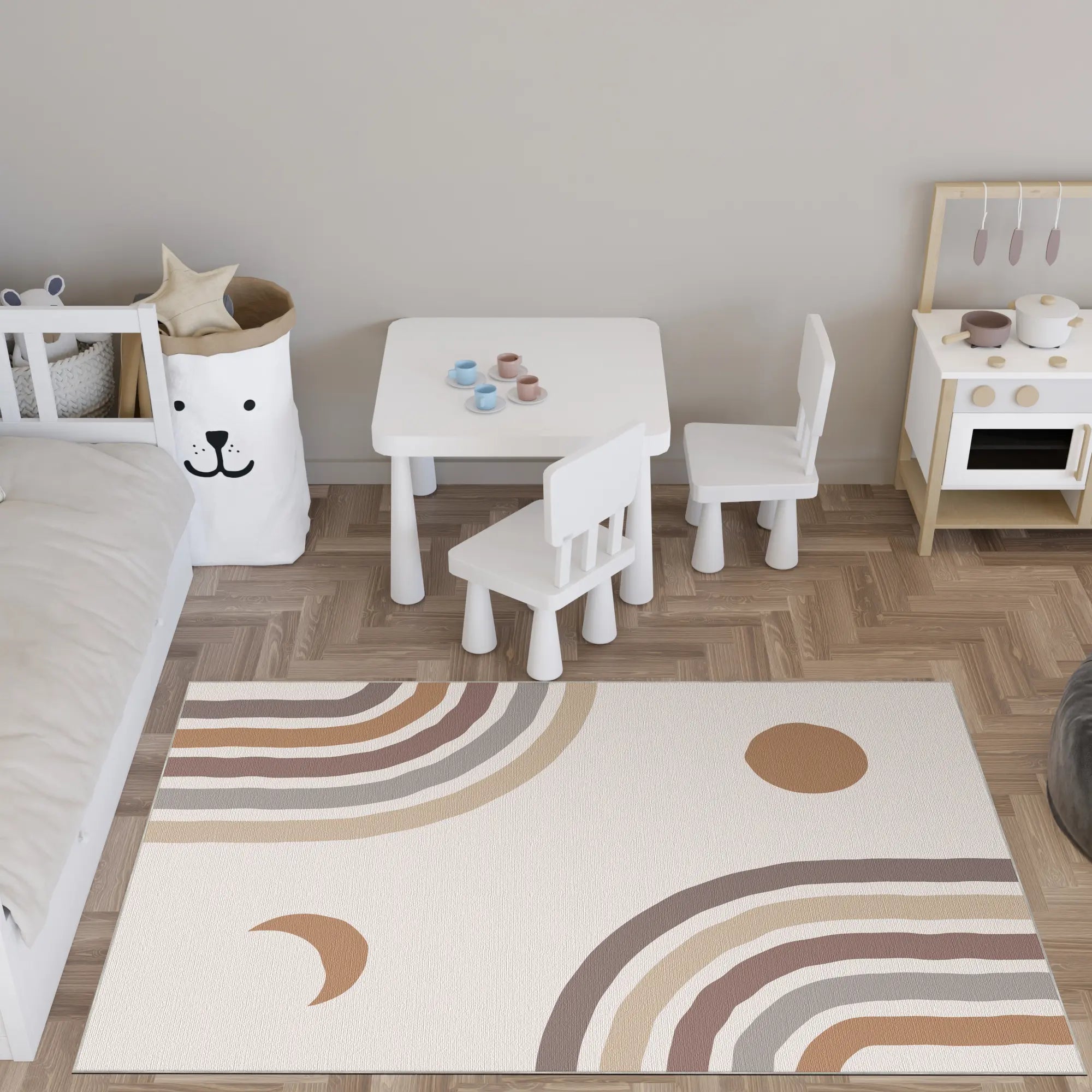 Tappeto Bambini Amici Safari Pastello
