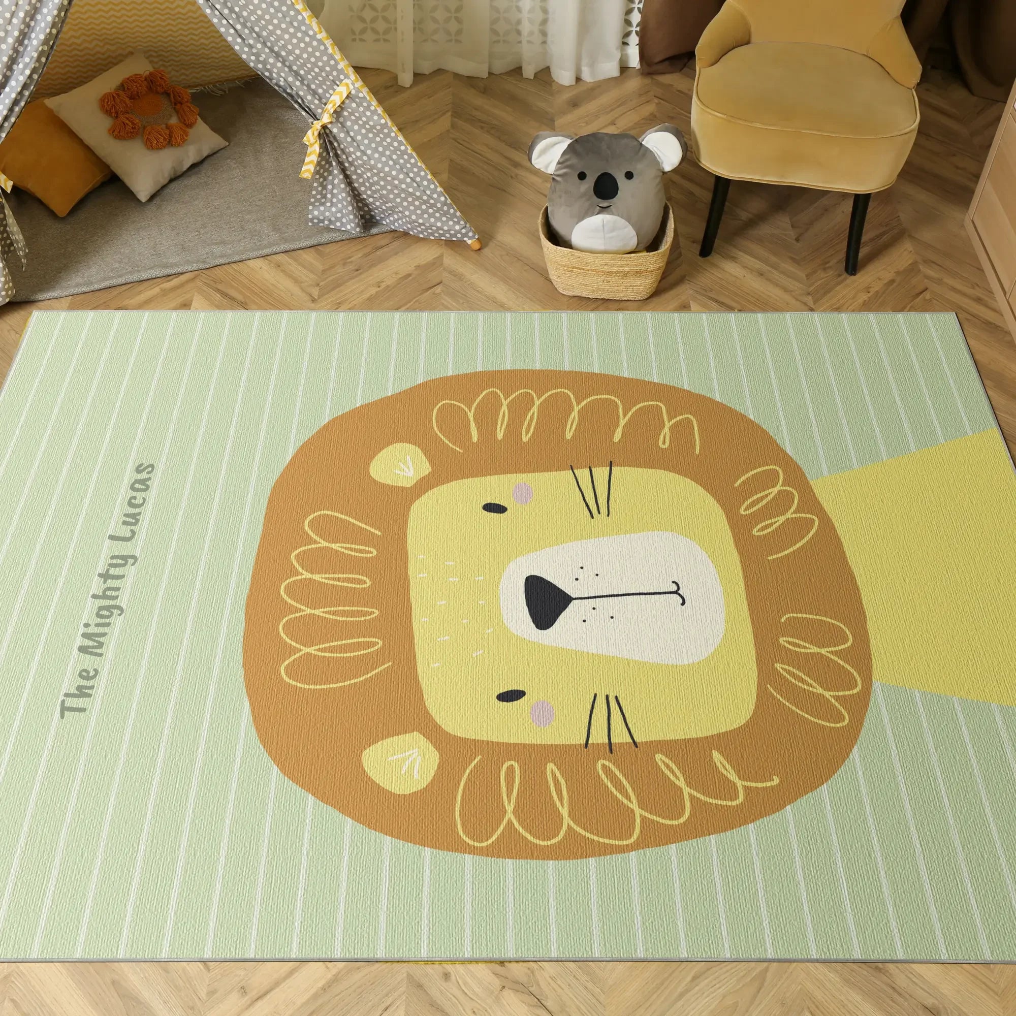 Tappeto per Bambini Leone Forte | Tappeto Personalizzabile