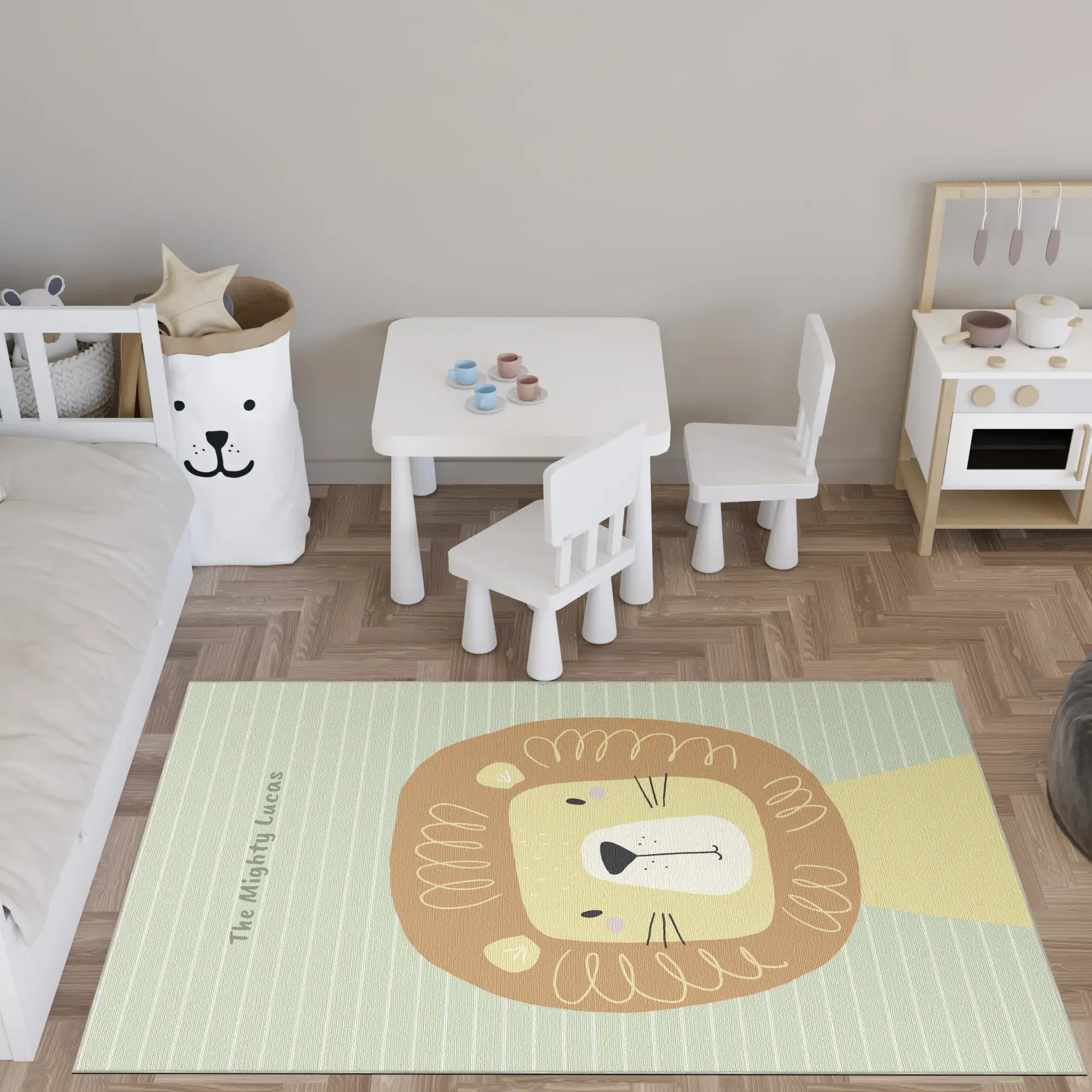 Tappeto per Bambini Leone Forte | Tappeto Personalizzabile