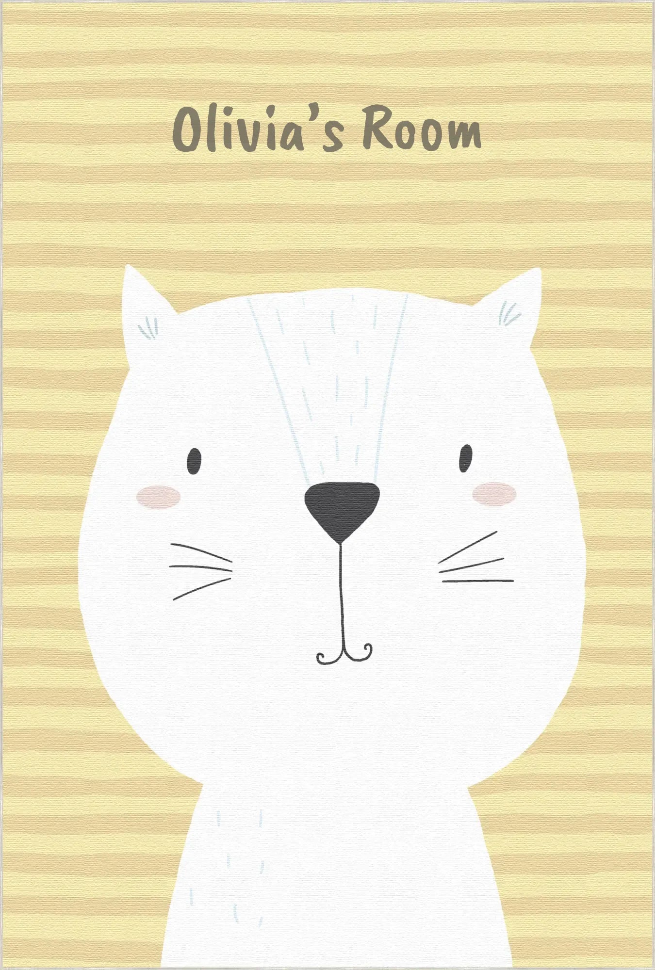 Tappeto per Bambini con Simpatico Gatto Personalizzabile