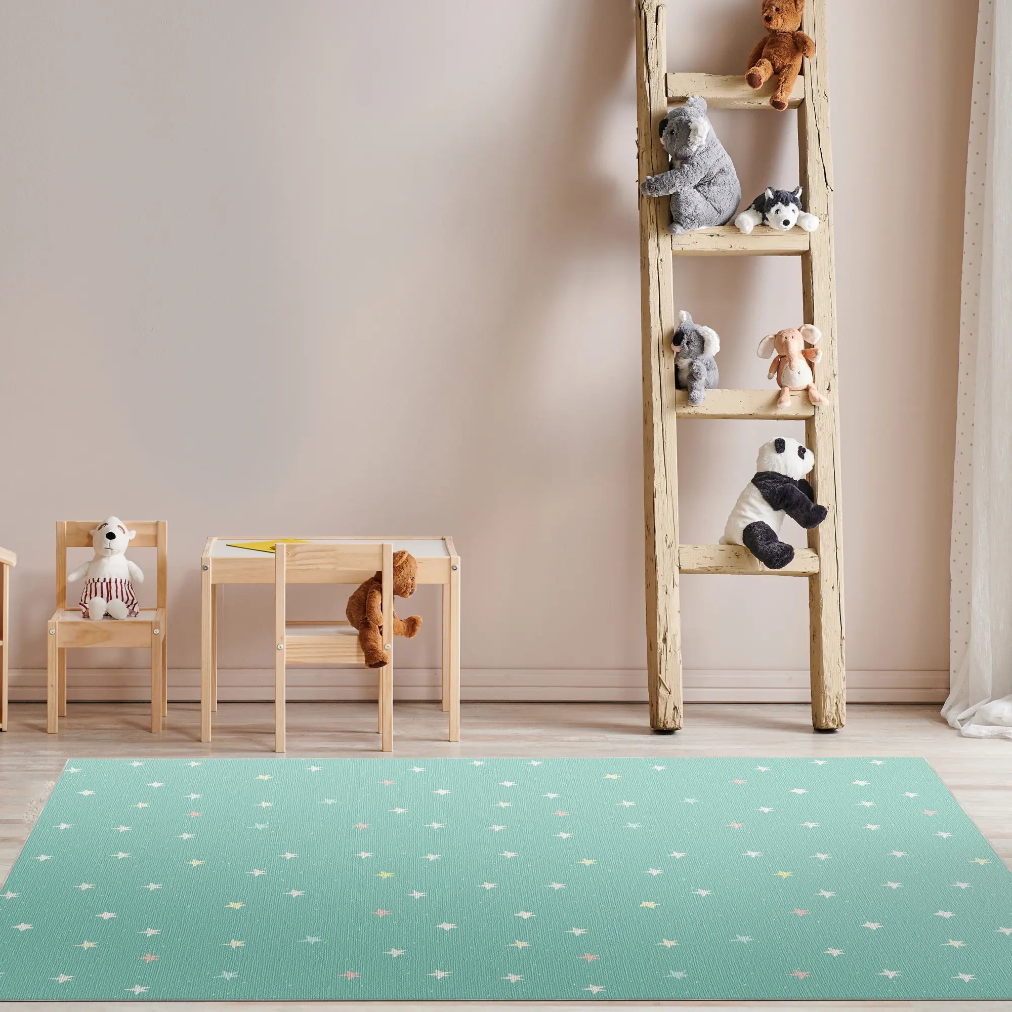 Tappeto Bambini Blocchi di Colore Geometrici Retrò