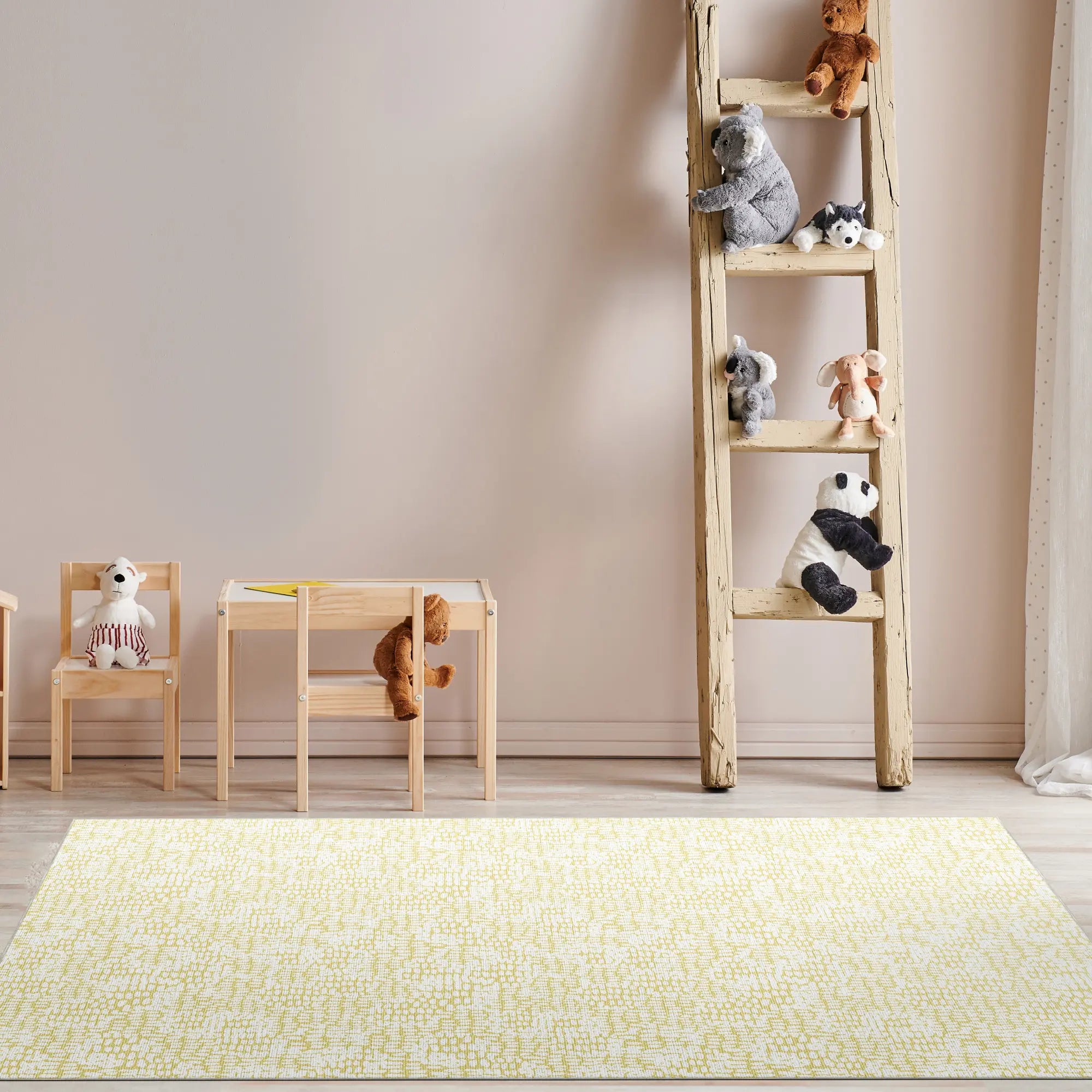 Tappeto Decorativo Giallo Morbido con Texture Astratta