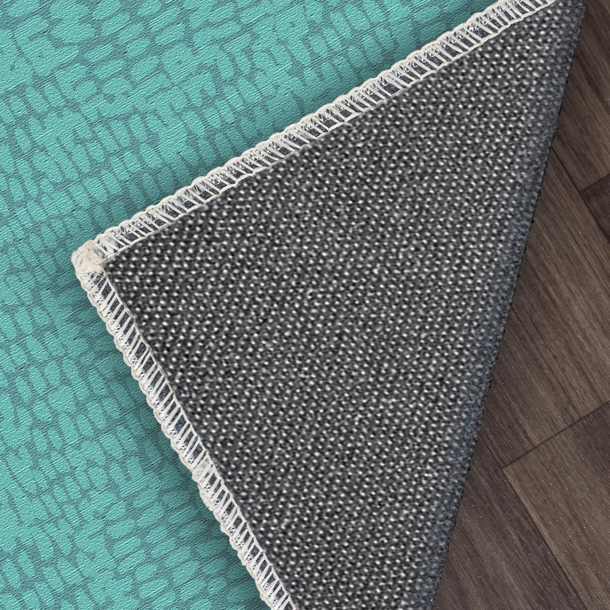 Tappeto Decorativo Turchese Morbido con Texture Astratta