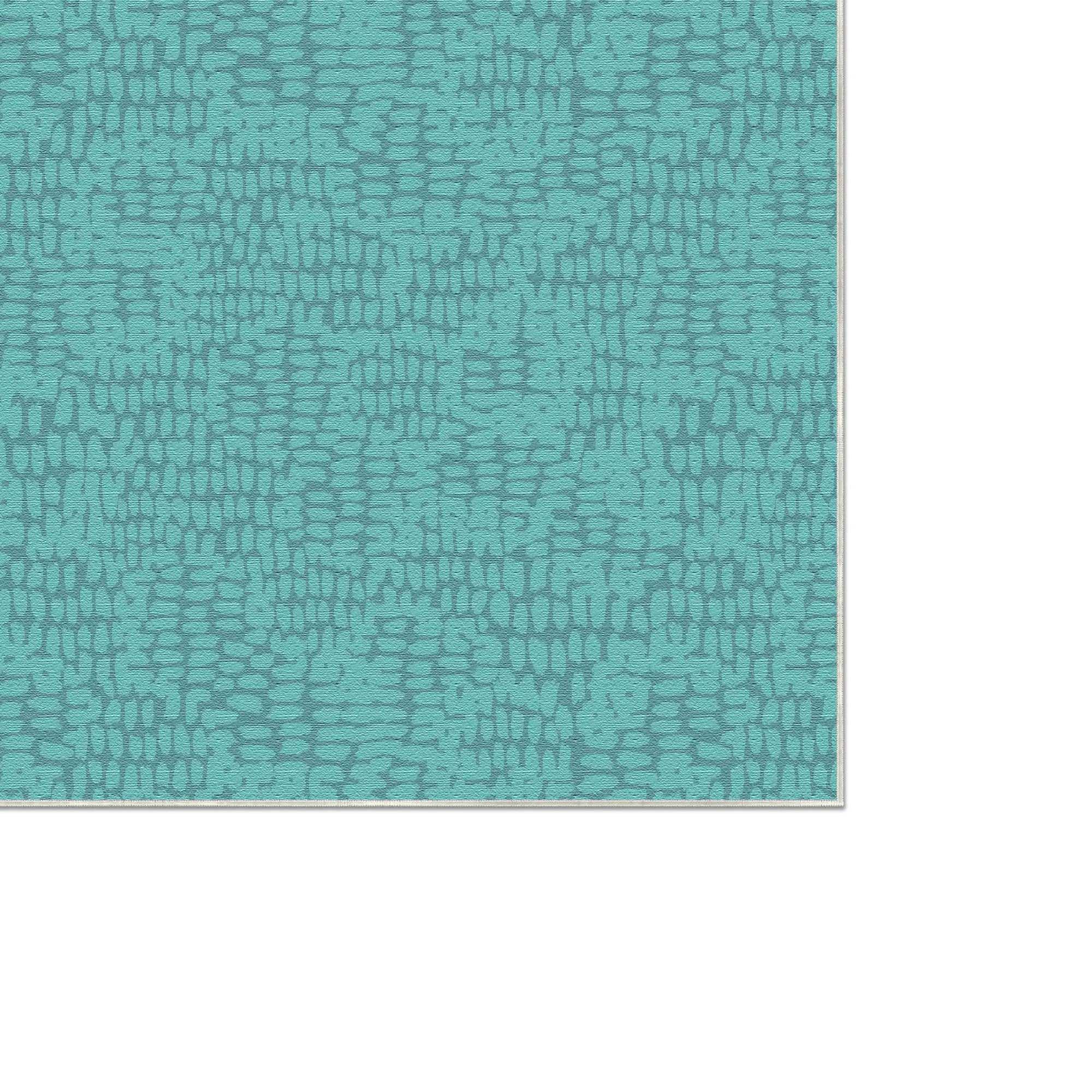 Tappeto Decorativo Turchese Morbido con Texture Astratta