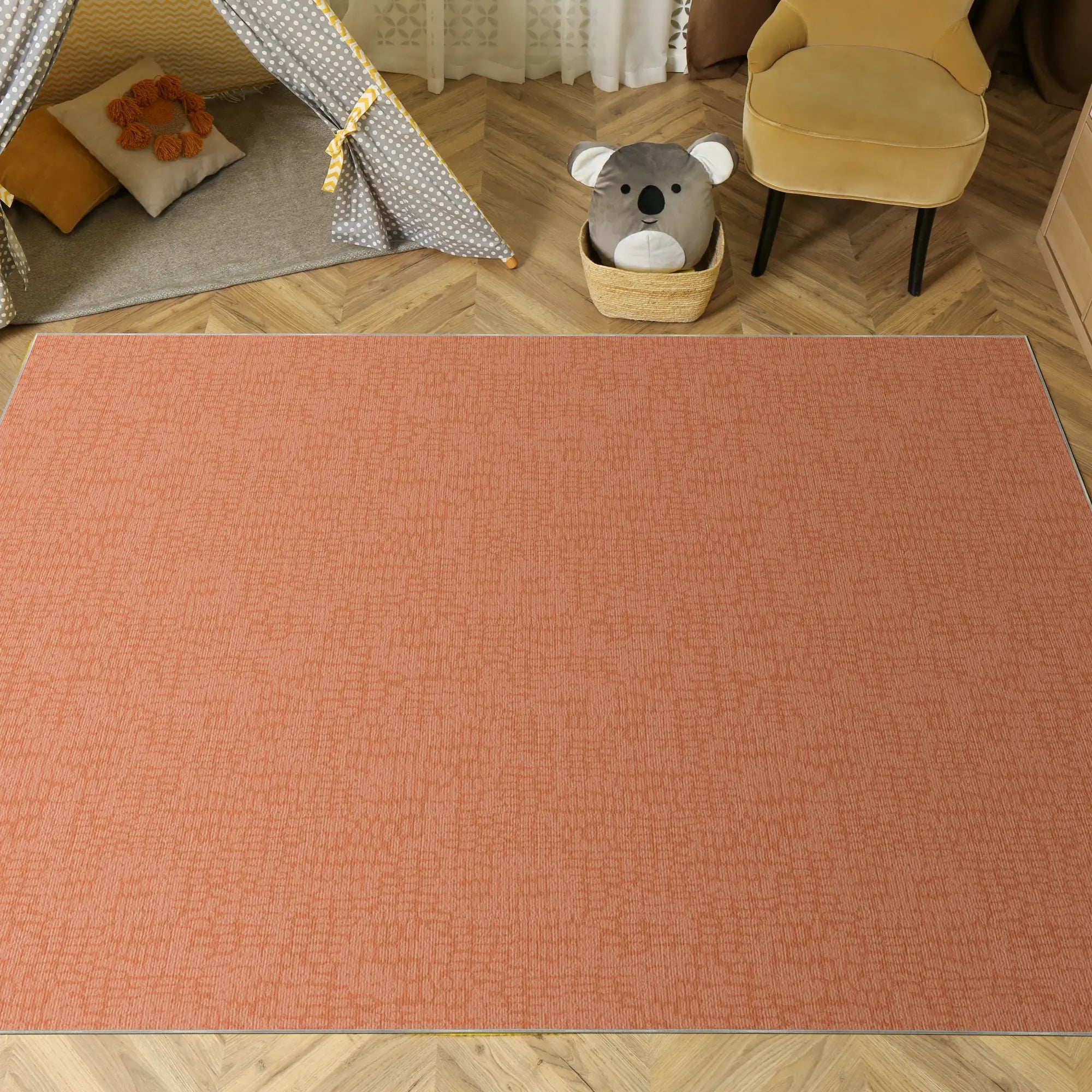 Tappeto Decorativo Arancione Morbido con Texture Astratta