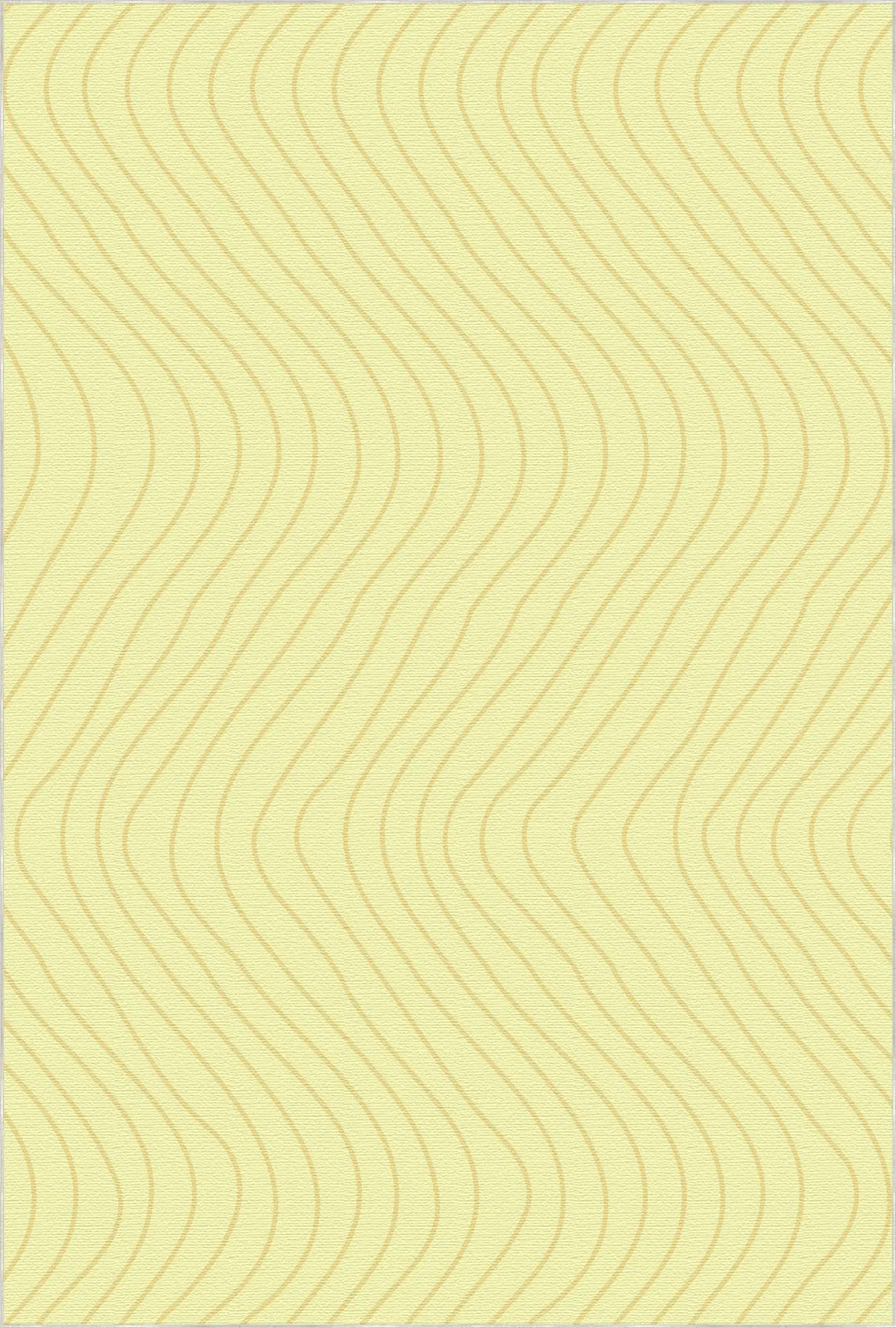 Tappeto Decorativo Giallo Morbido con Movimento Ondulato