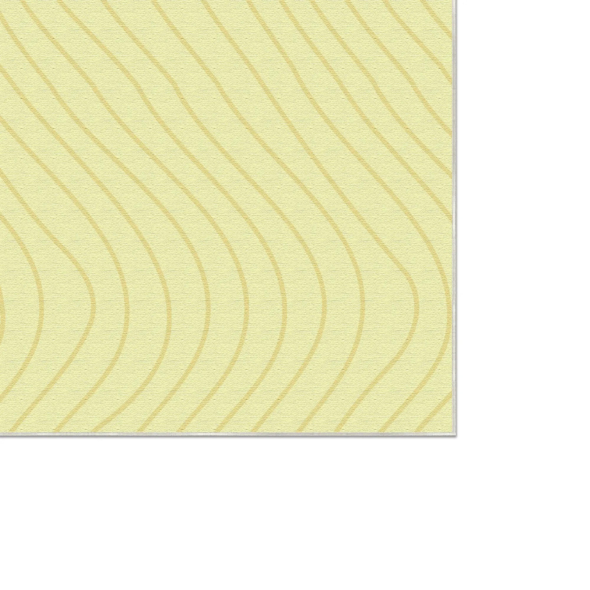 Tappeto Decorativo Giallo Morbido con Movimento Ondulato