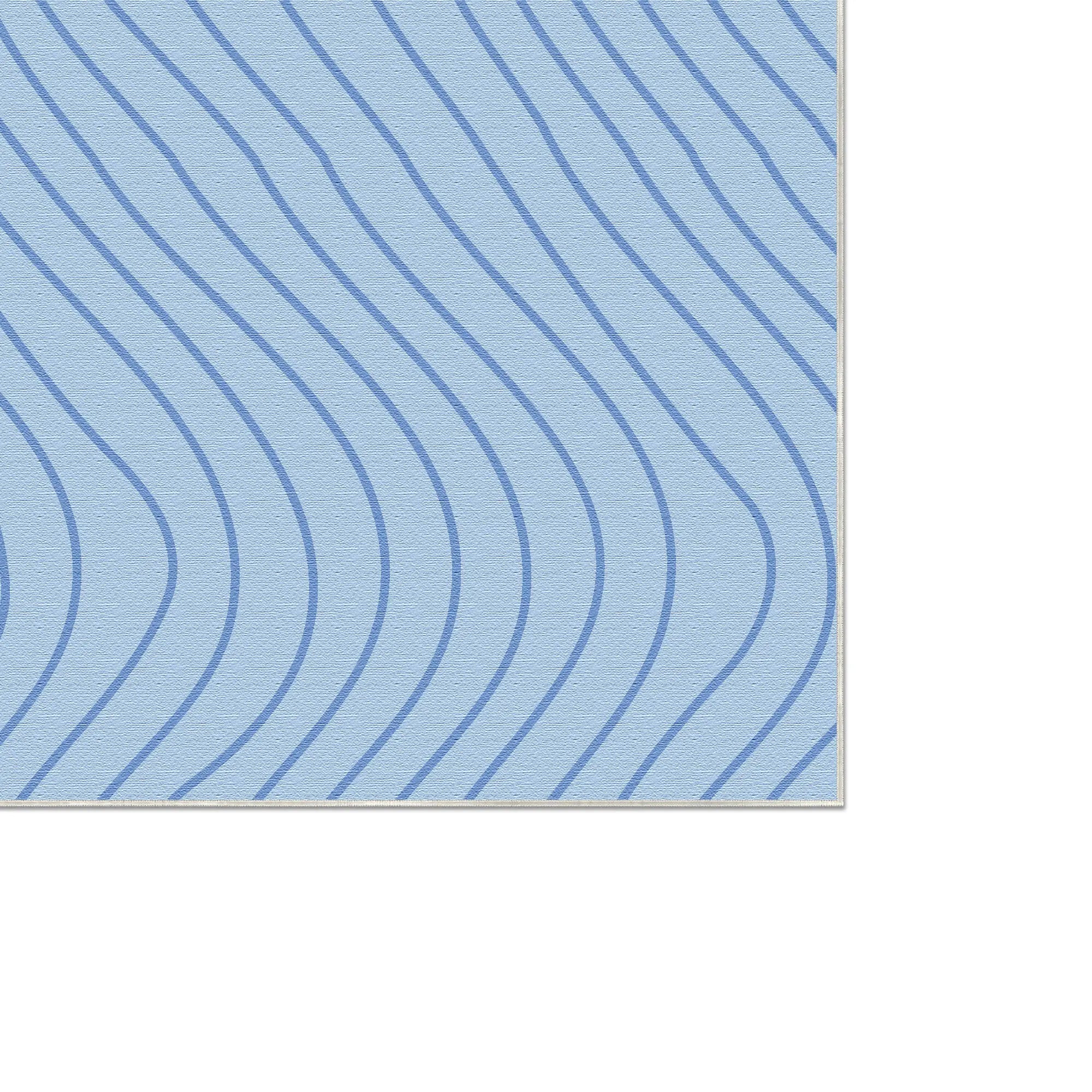 Tappeto Decorativo Azzurro Cielo Morbido con Movimento Ondulato