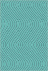 Tappeto Decorativo Turchese Morbido con Movimento Ondulato Turchese