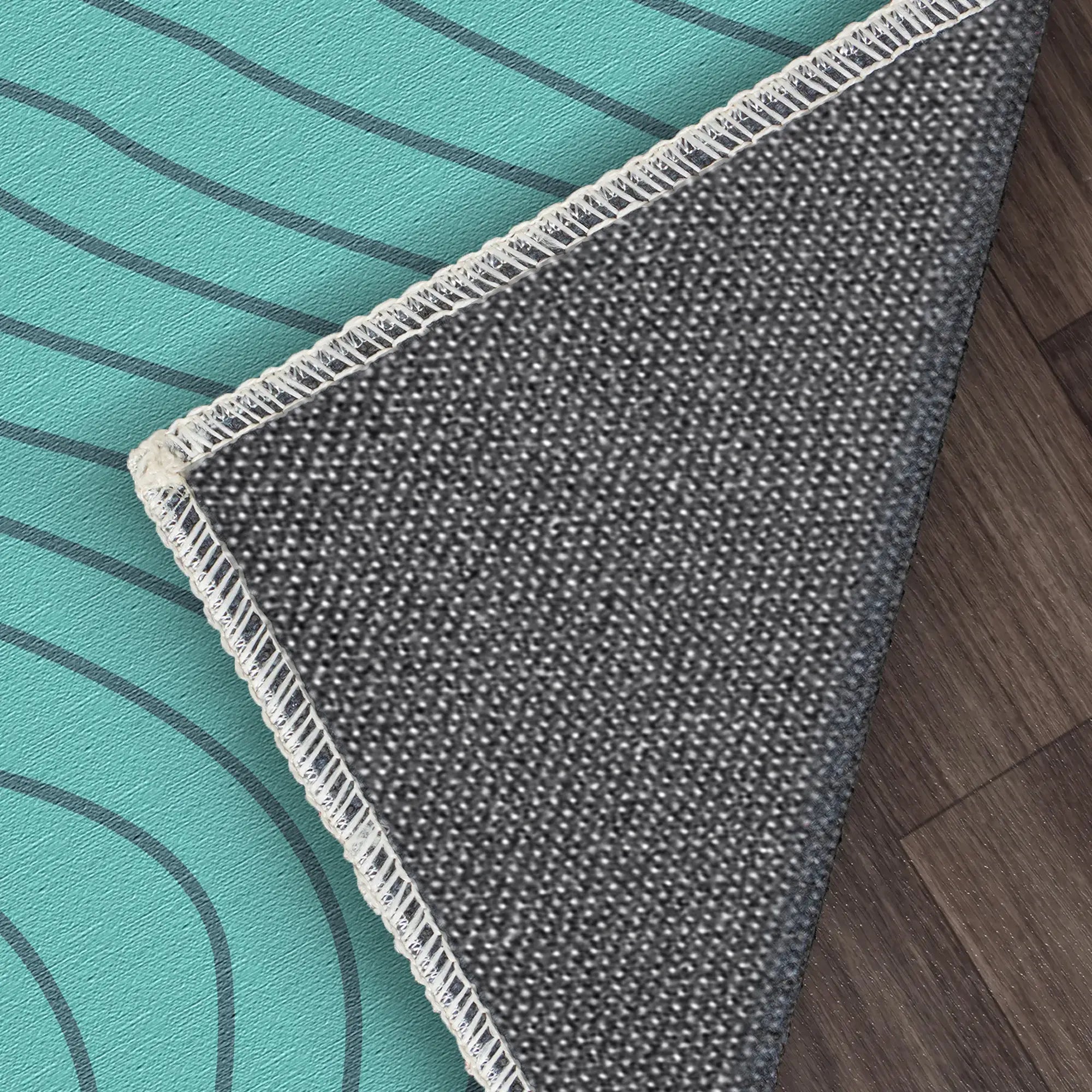 Tappeto Decorativo Turchese Morbido con Movimento Ondulato