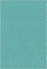 Tappeto Decorativo Turchese Morbido con Movimento Ondulato 