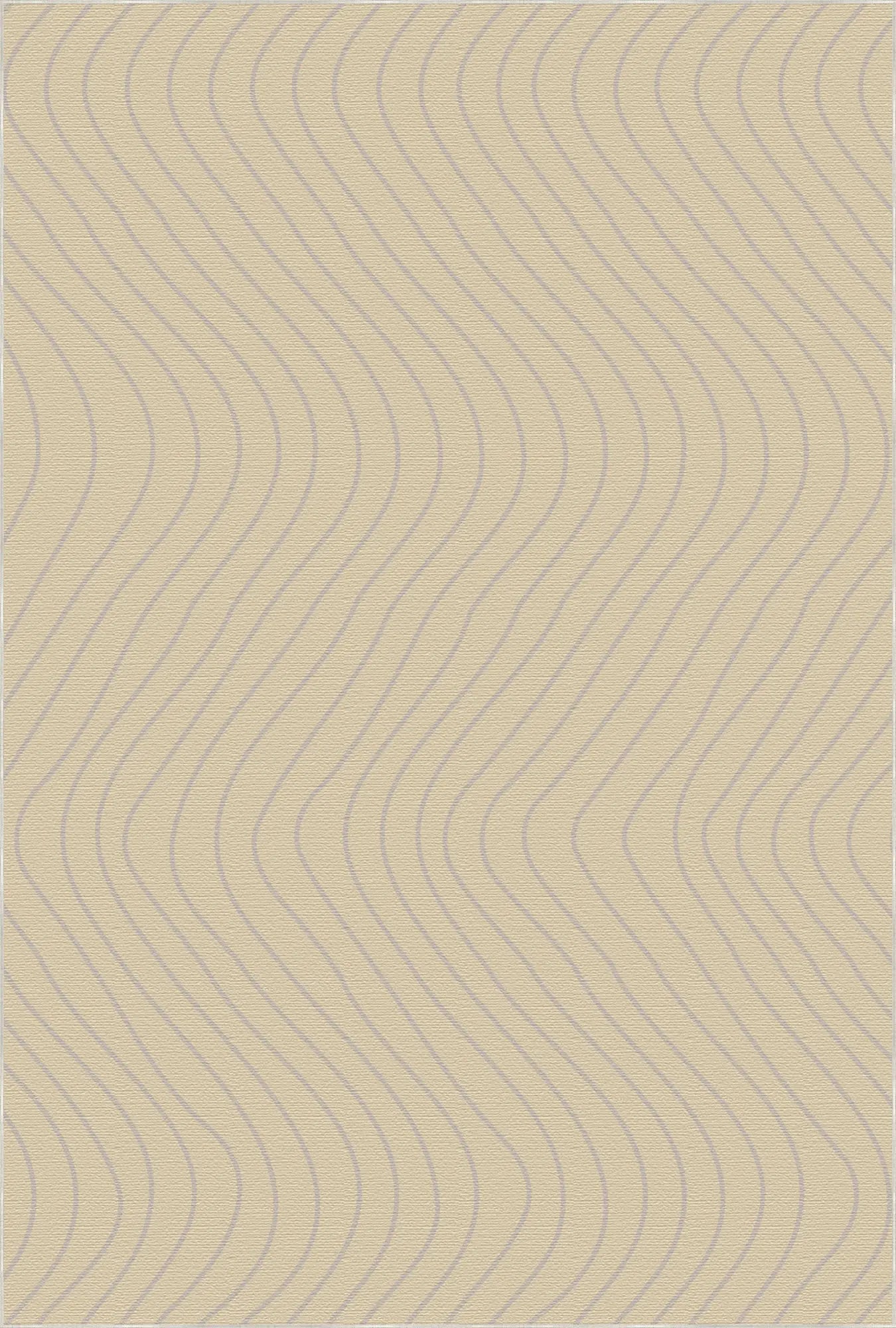Tappeto Decorativo Beige Morbido con Movimento Ondulato