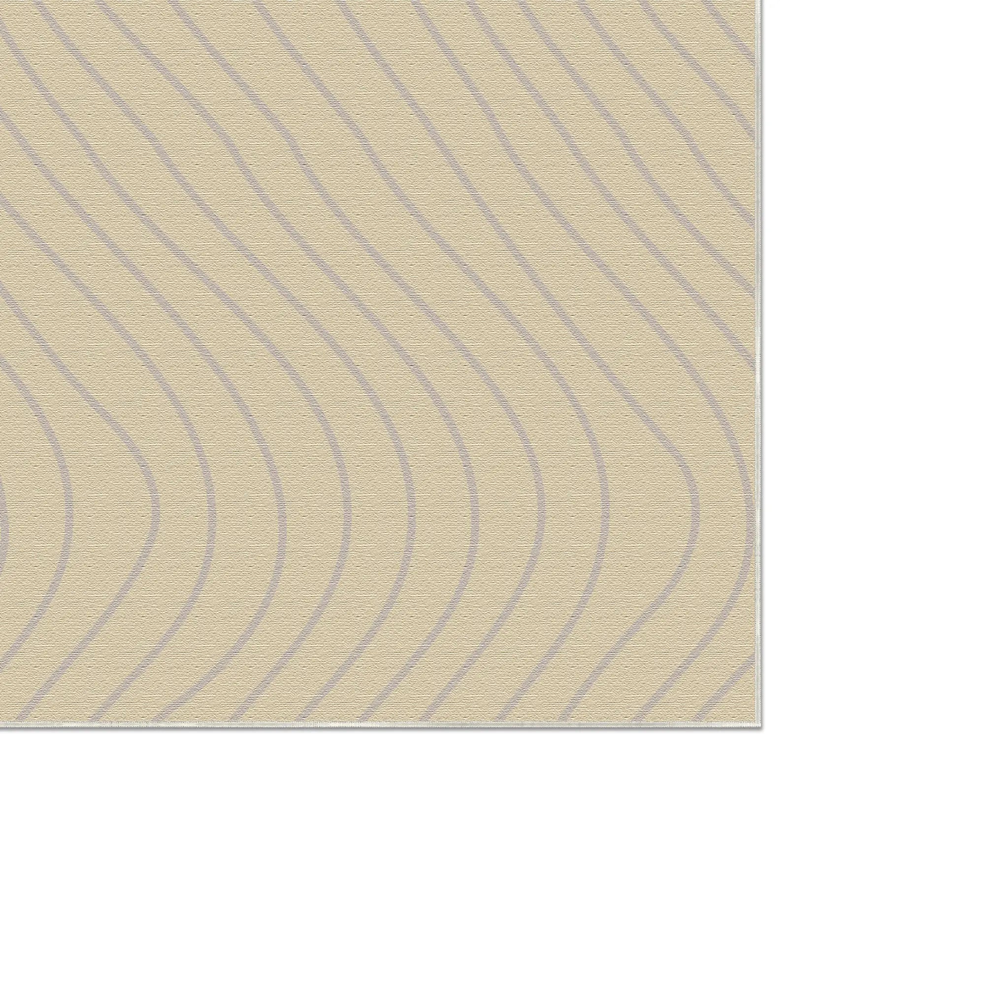 Tappeto Decorativo Beige Morbido con Movimento Ondulato