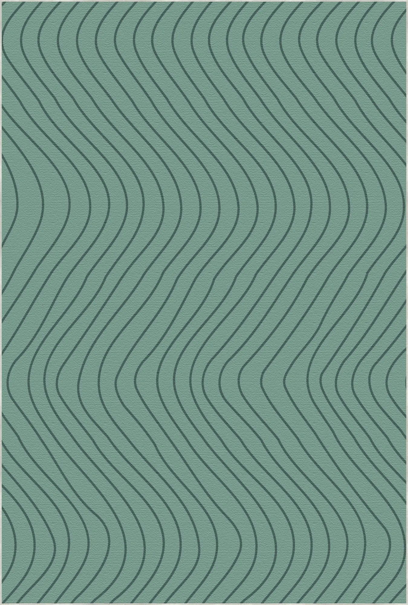 Tappeto Decorativo Verde Salvia Morbido con Movimento Ondulato