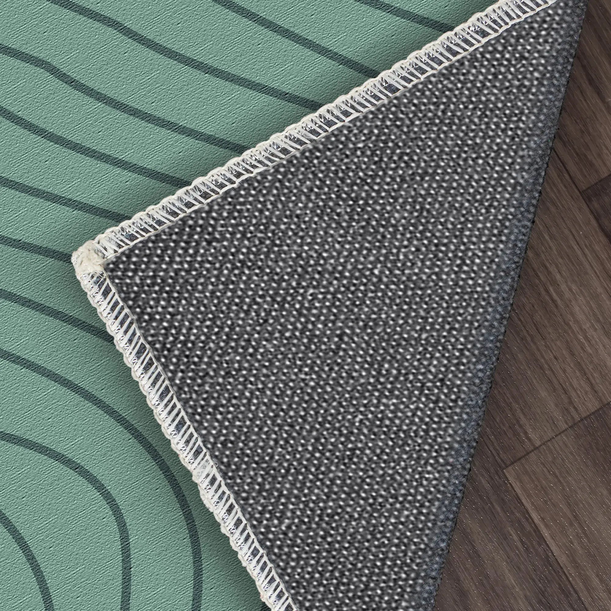 Tappeto Decorativo Verde Salvia Morbido con Movimento Ondulato