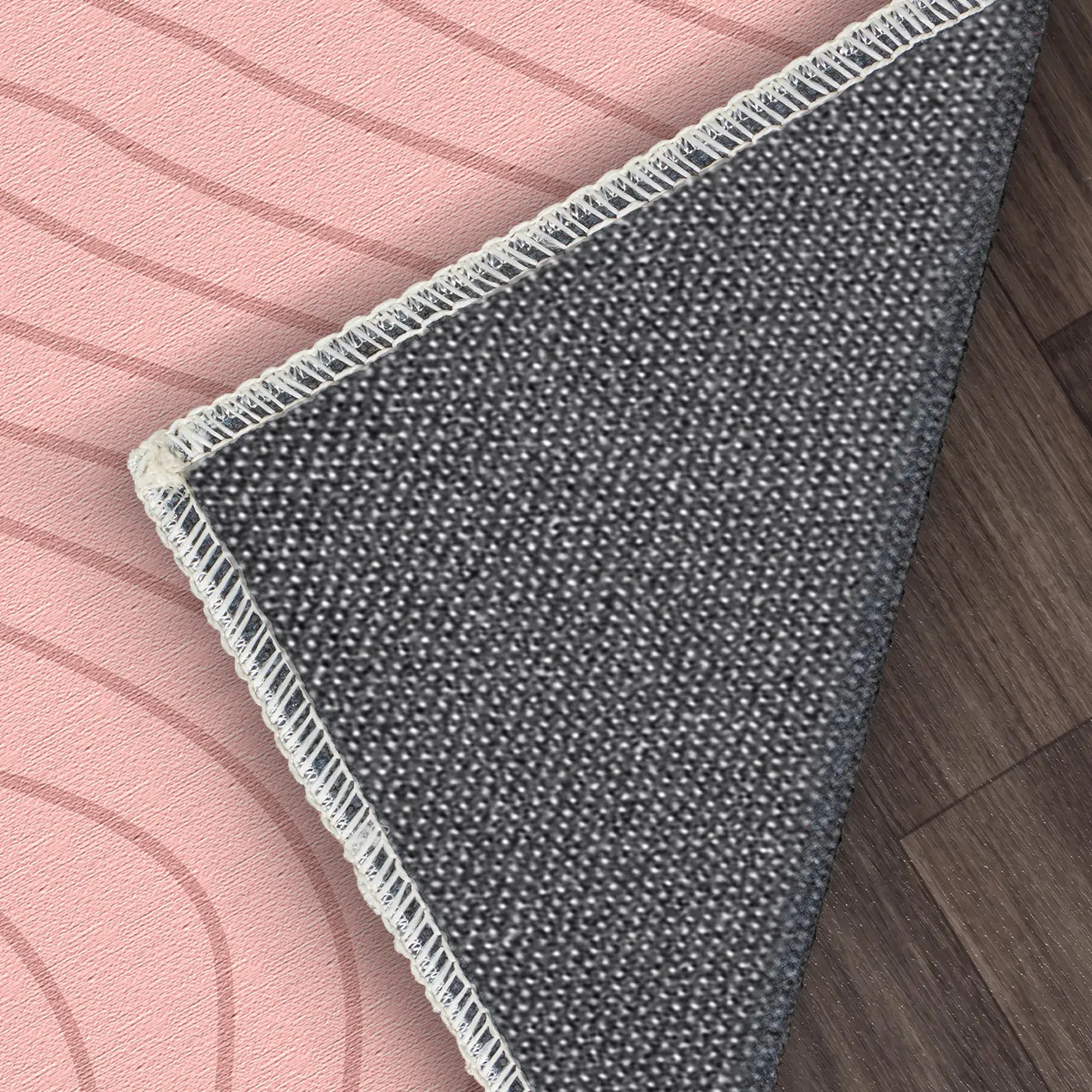 Tappeto Decorativo Rosa Morbido con Movimento Ondulato