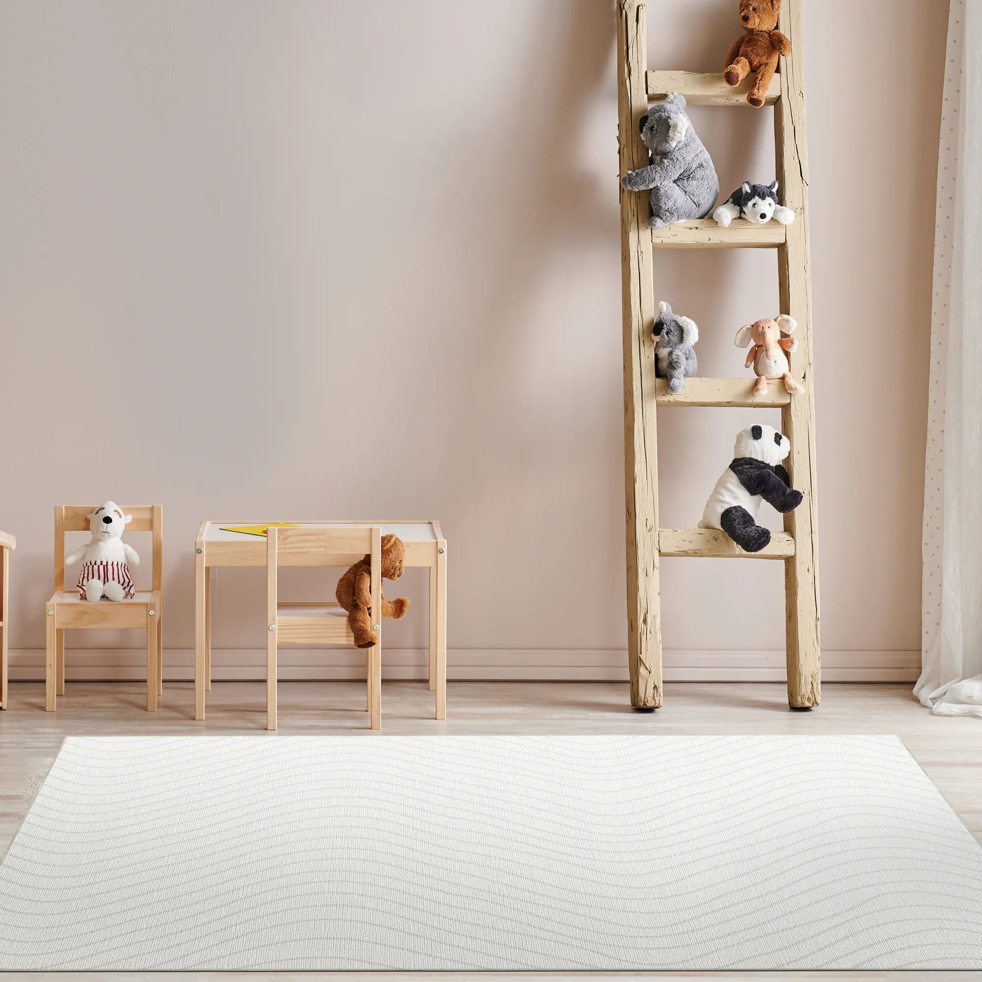 Tappeto Decorativo Grigio Morbido con Movimento Ondulato