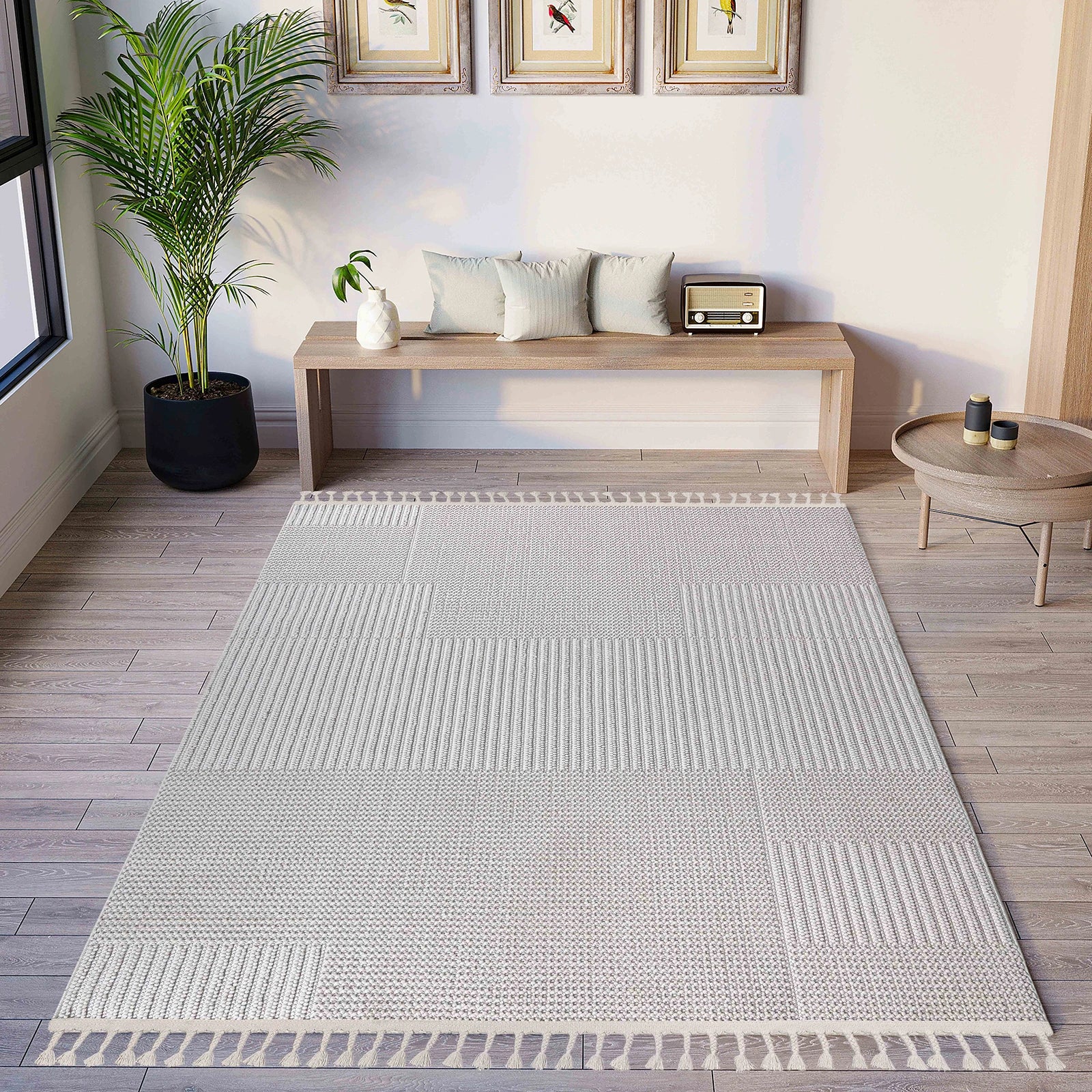 Silver Minimal Texture Rug
