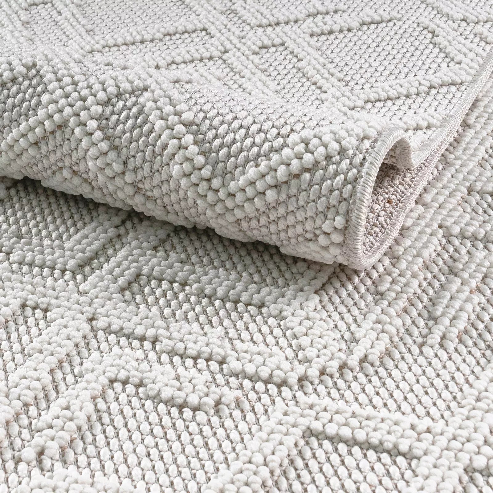 Loop Soft Weave Boucle Modern Rug White - Bella Rugs
