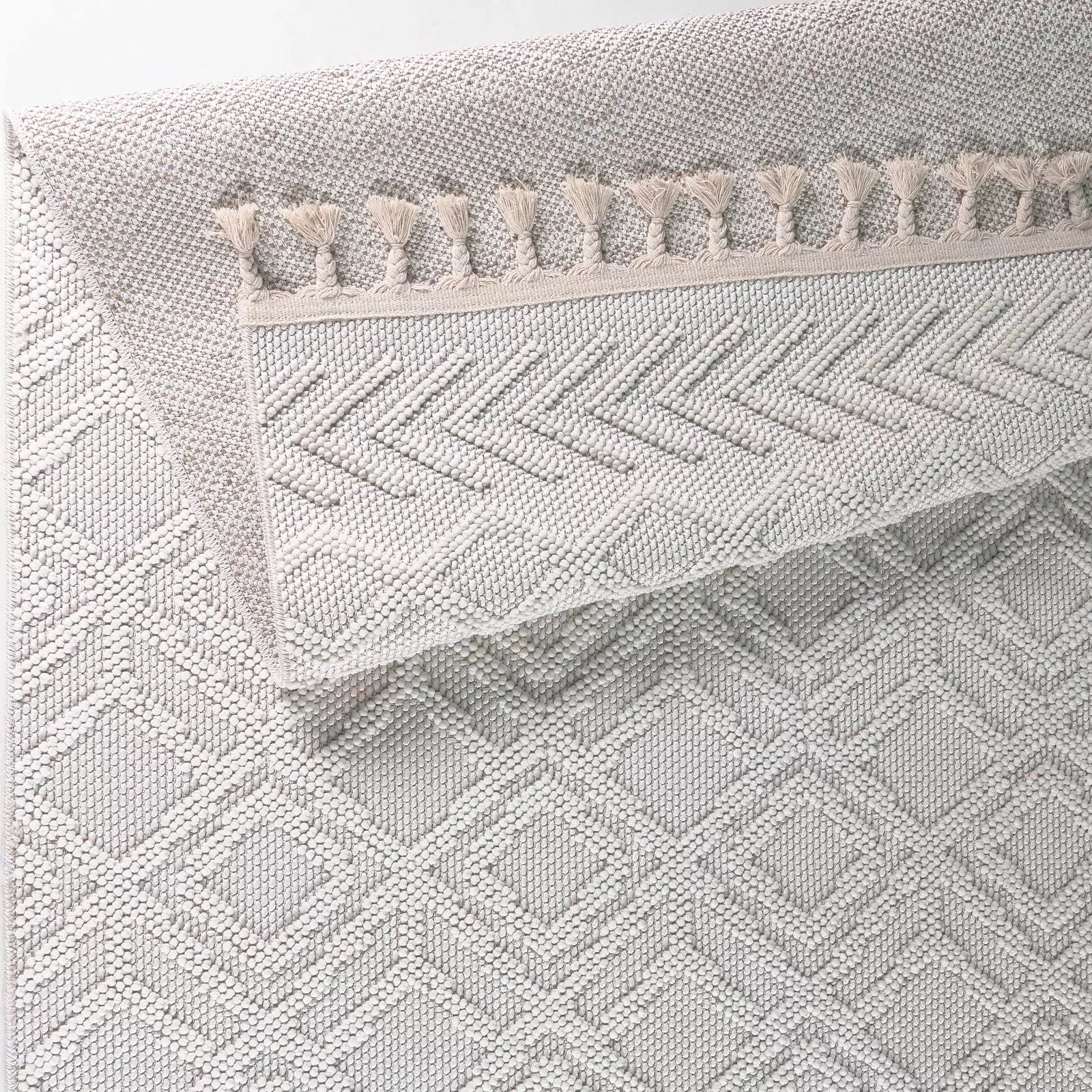 Loop Soft Weave Boucle Modern Rug White - Bella Rugs