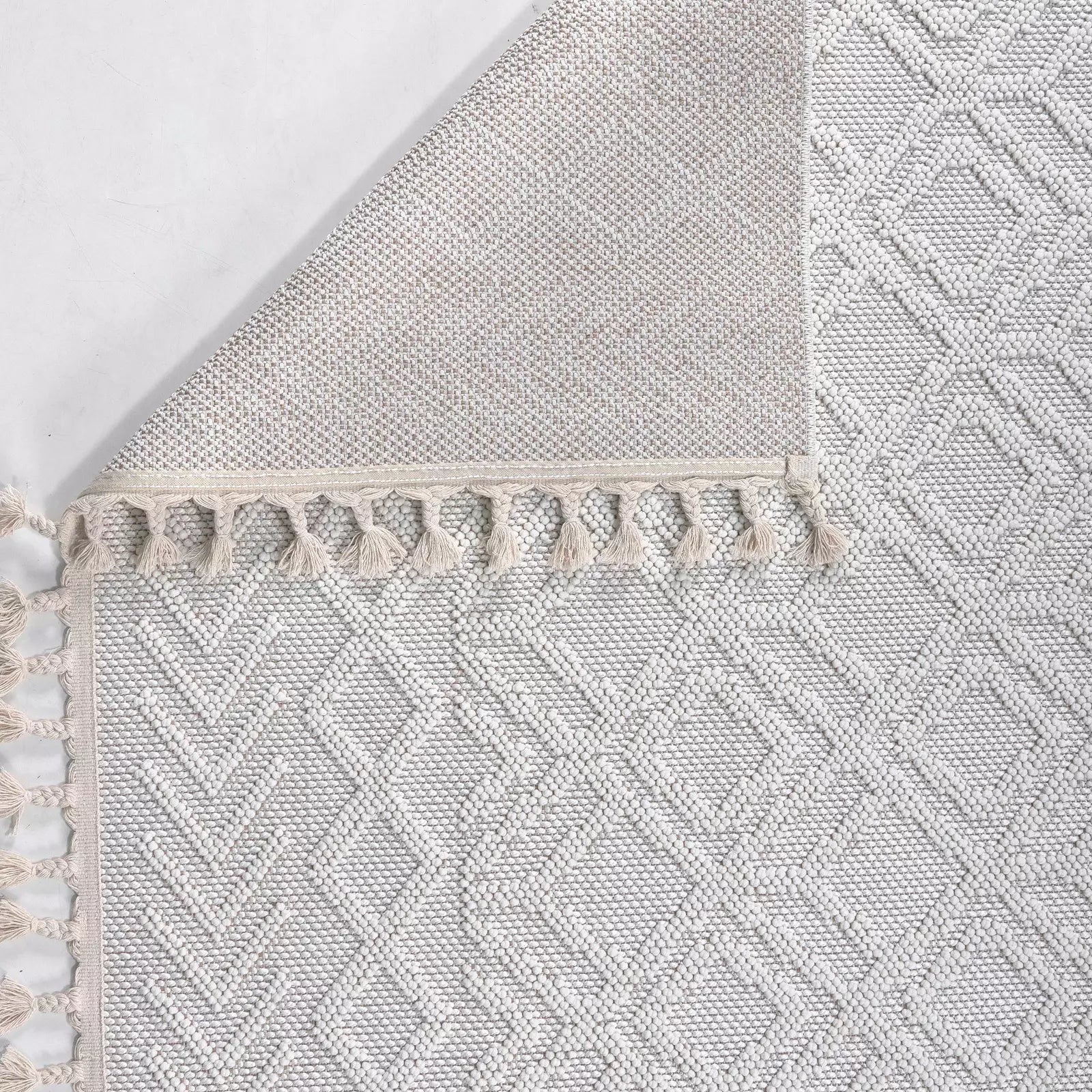 Loop Soft Weave Boucle Modern Rug White - Bella Rugs