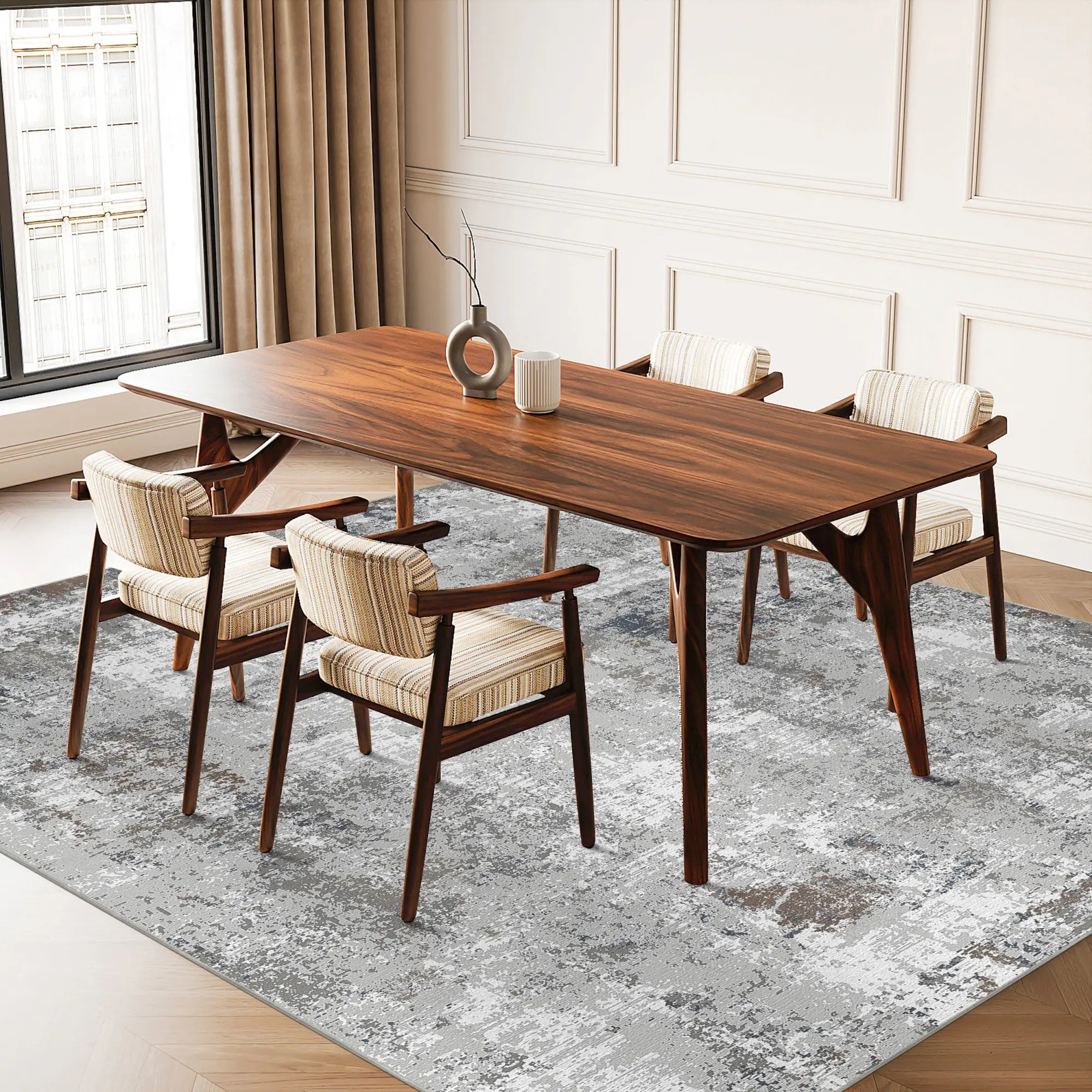 Zenith Slate Distressed Abstract Rug