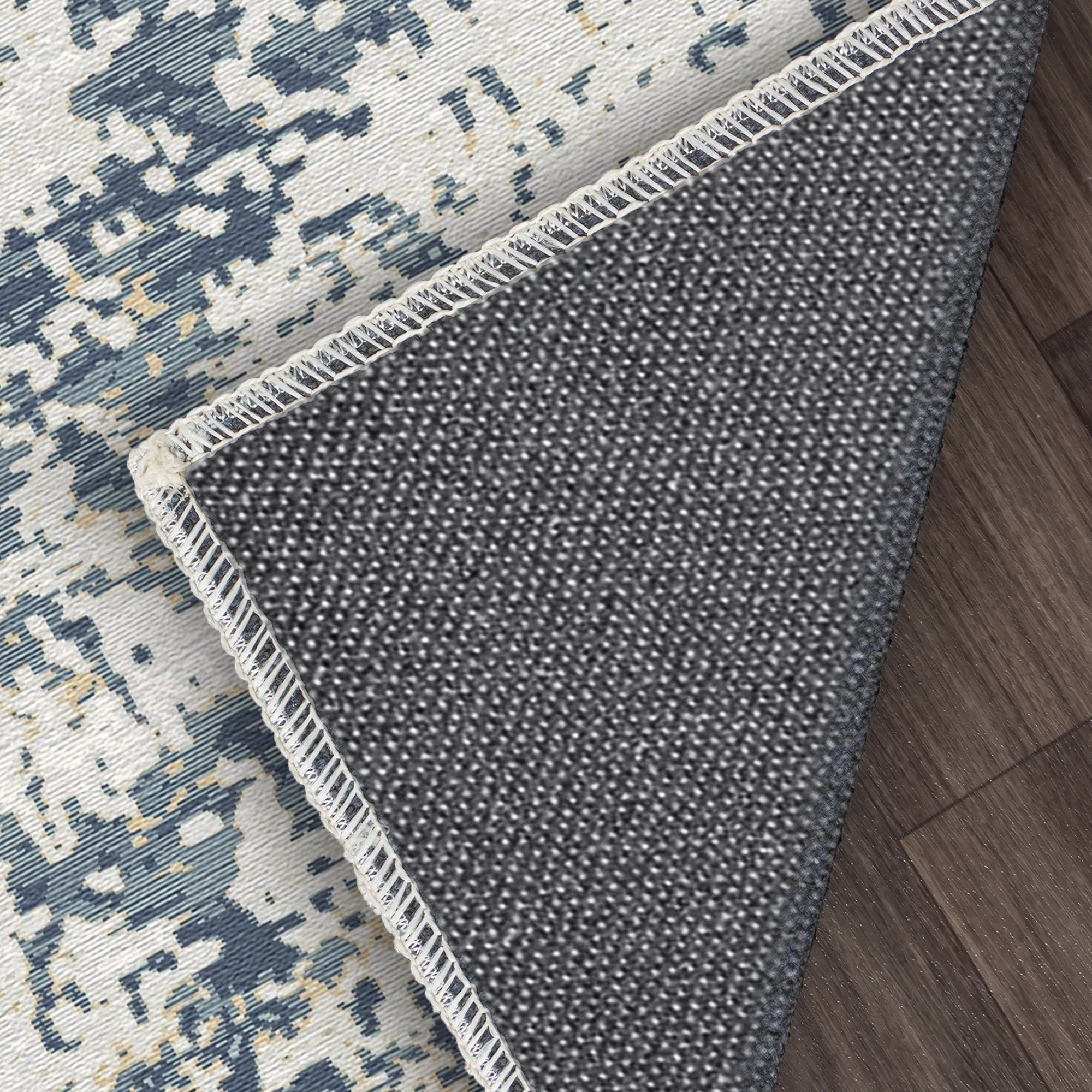 Sapphire Drift Distressed Abstract Rug