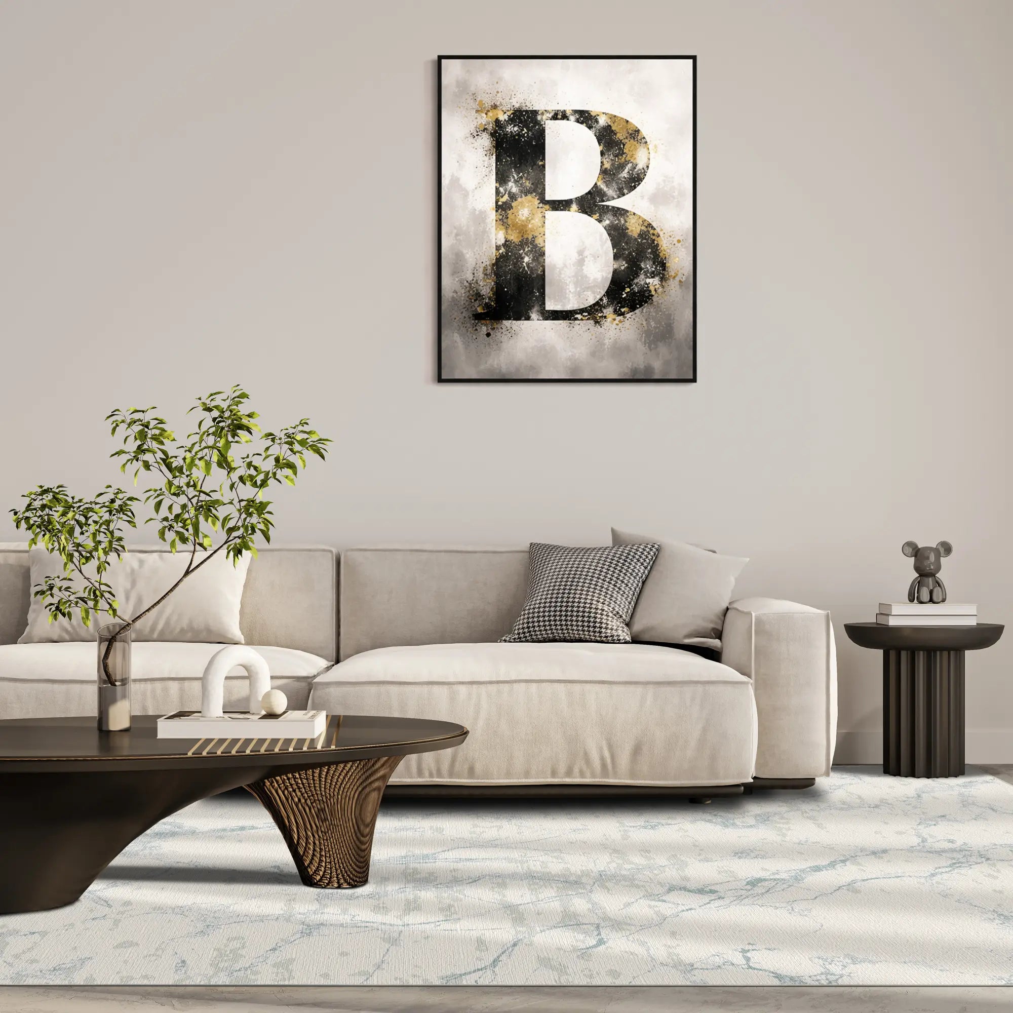 Sapphire Vein Marble Washable Rug