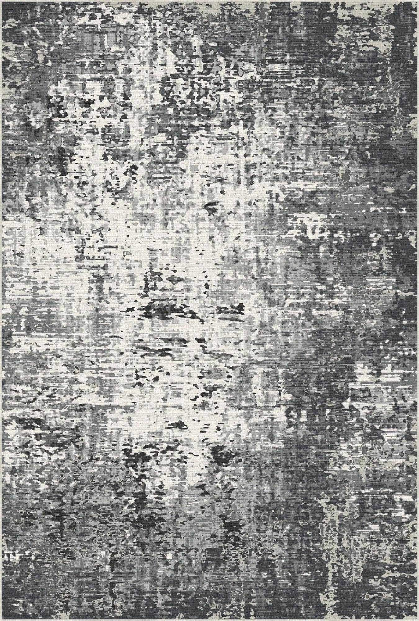 Obsidian Static Industrial Abstract Rug
