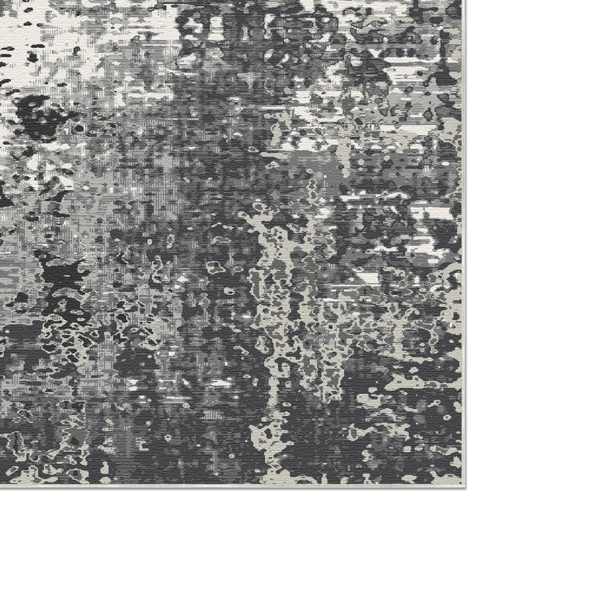 Obsidian Static Industrial Abstract Rug