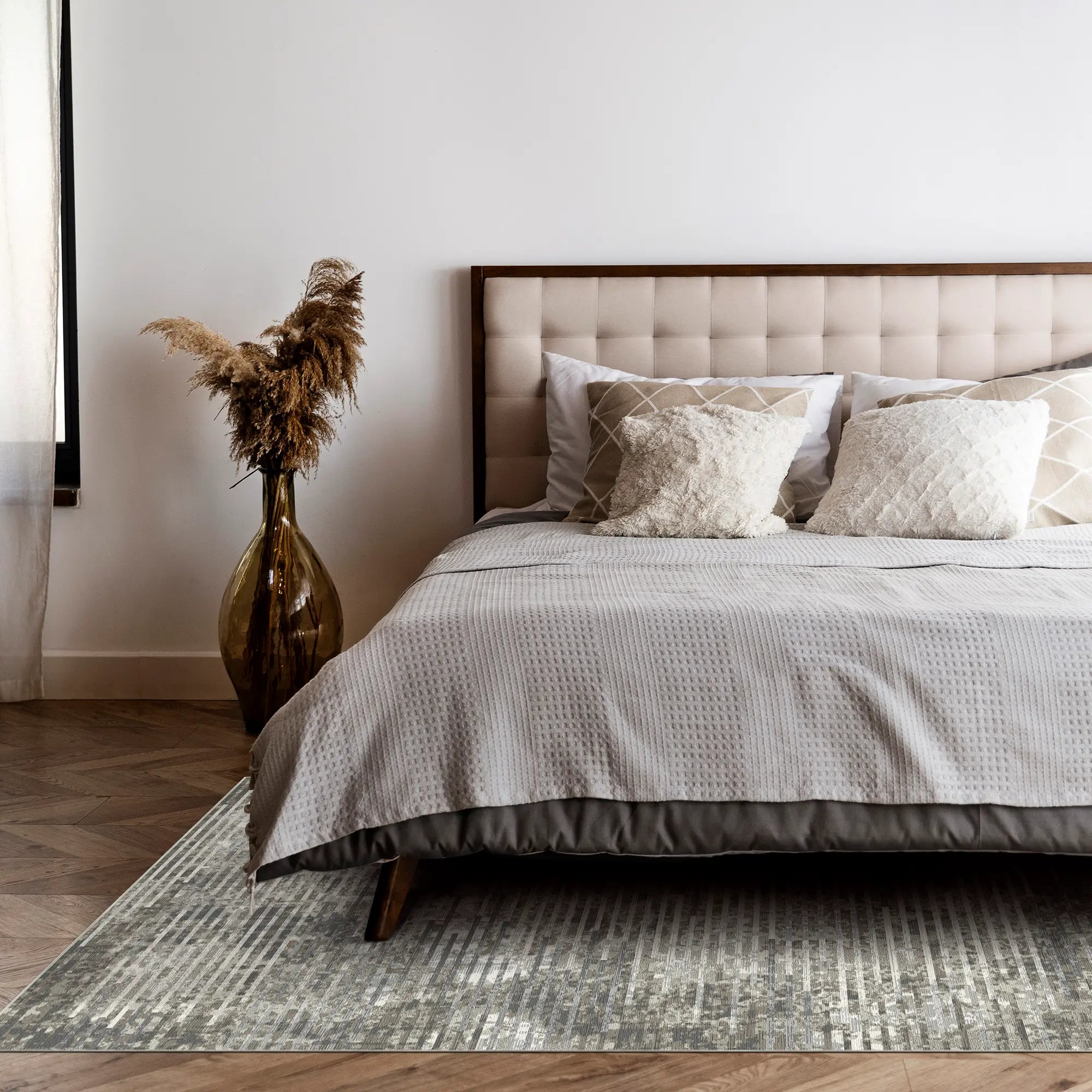 Pebble Horizon Industrial Abstract Rug