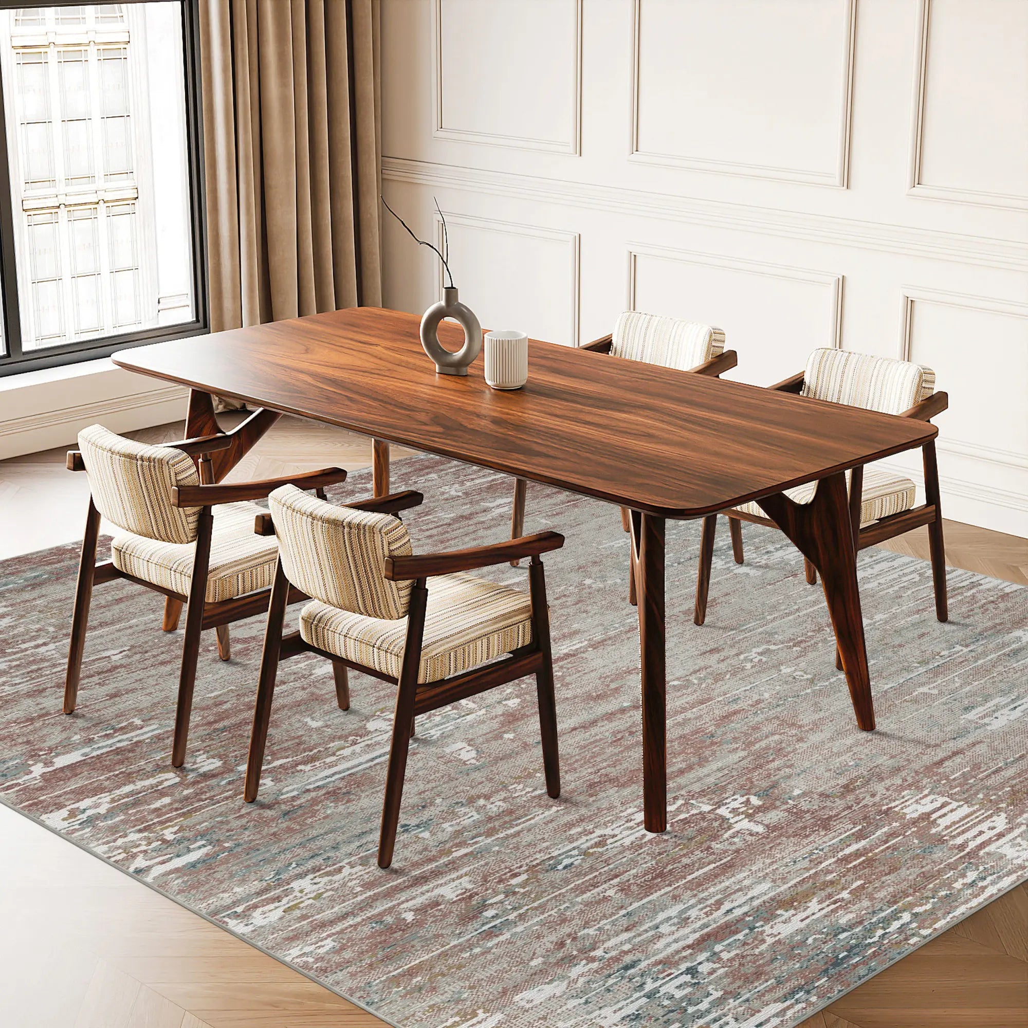 Canyon Ember Washable Abstract Rug