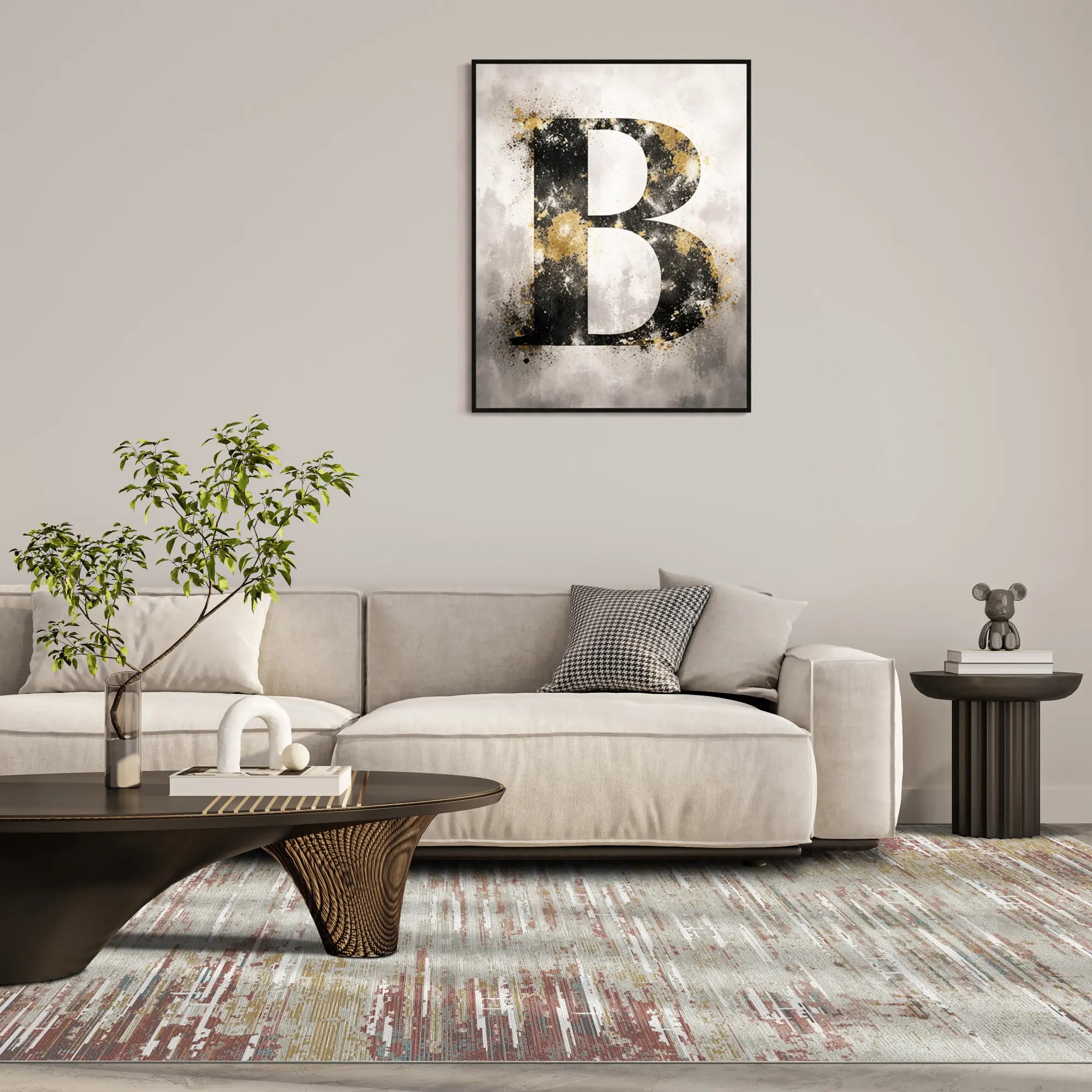 Golden Mesa Washable Abstract Rug