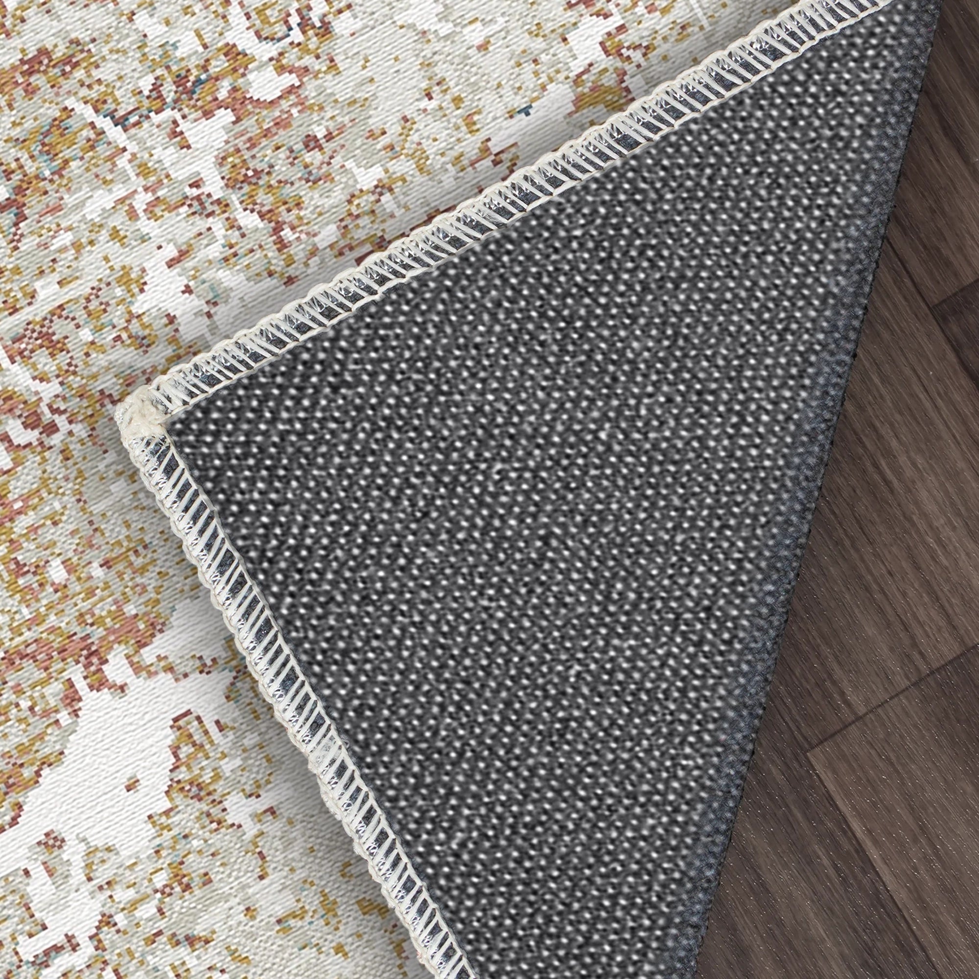 Amber Vein Washable Abstract Rug