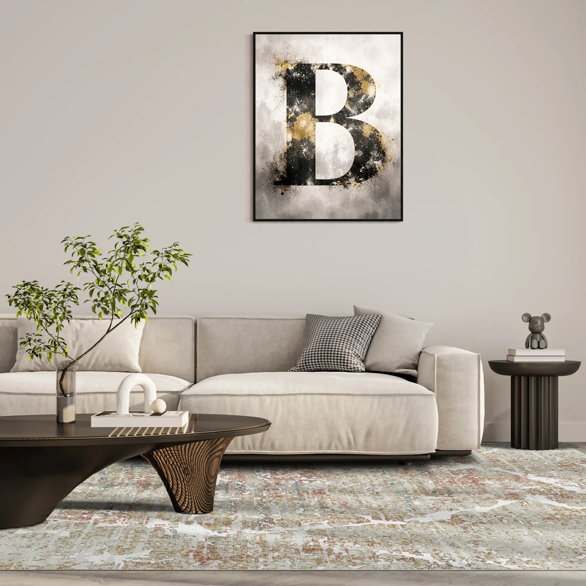 Amber Vein Washable Abstract Rug