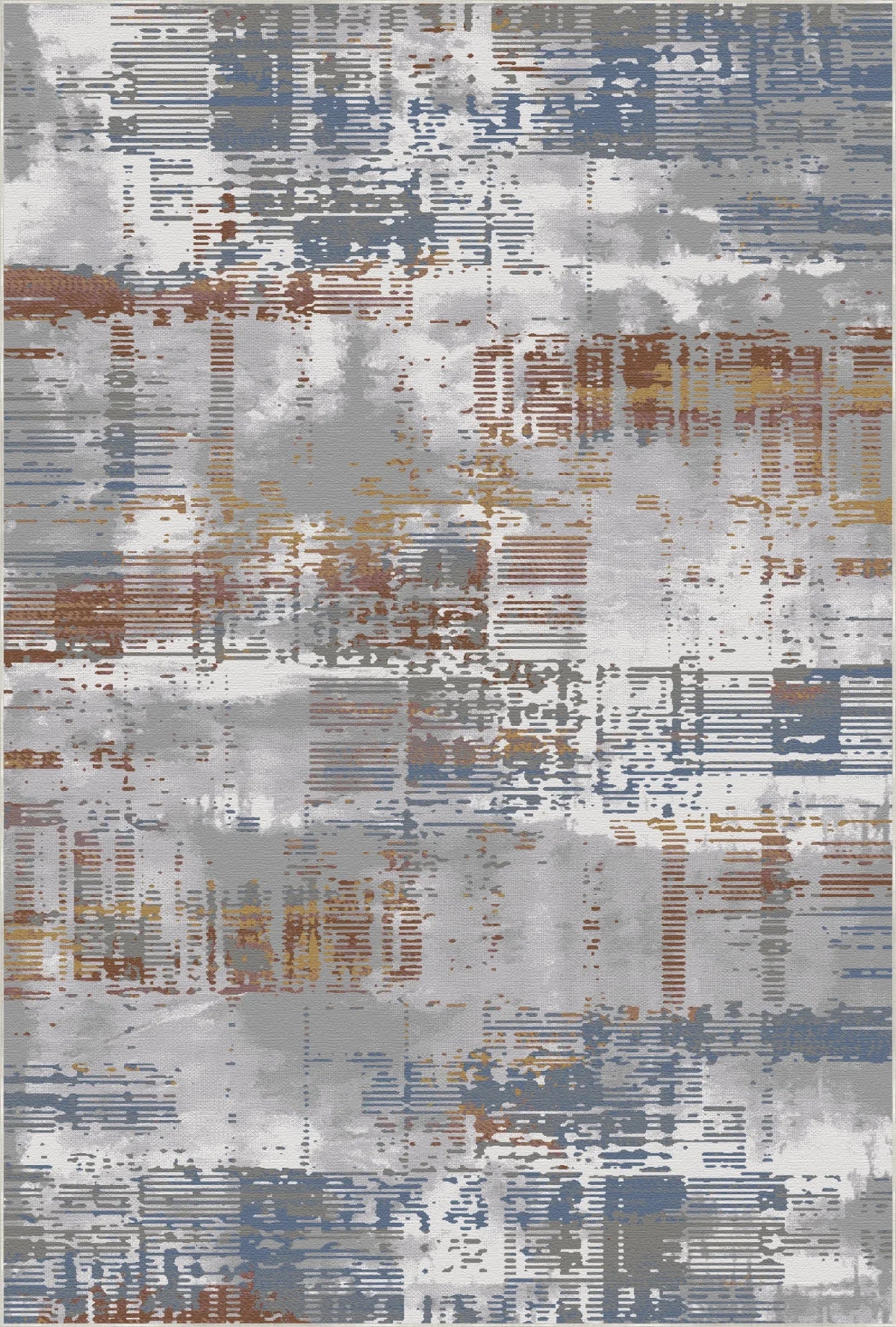 Tectonic Drift Industrial Glitch Rug