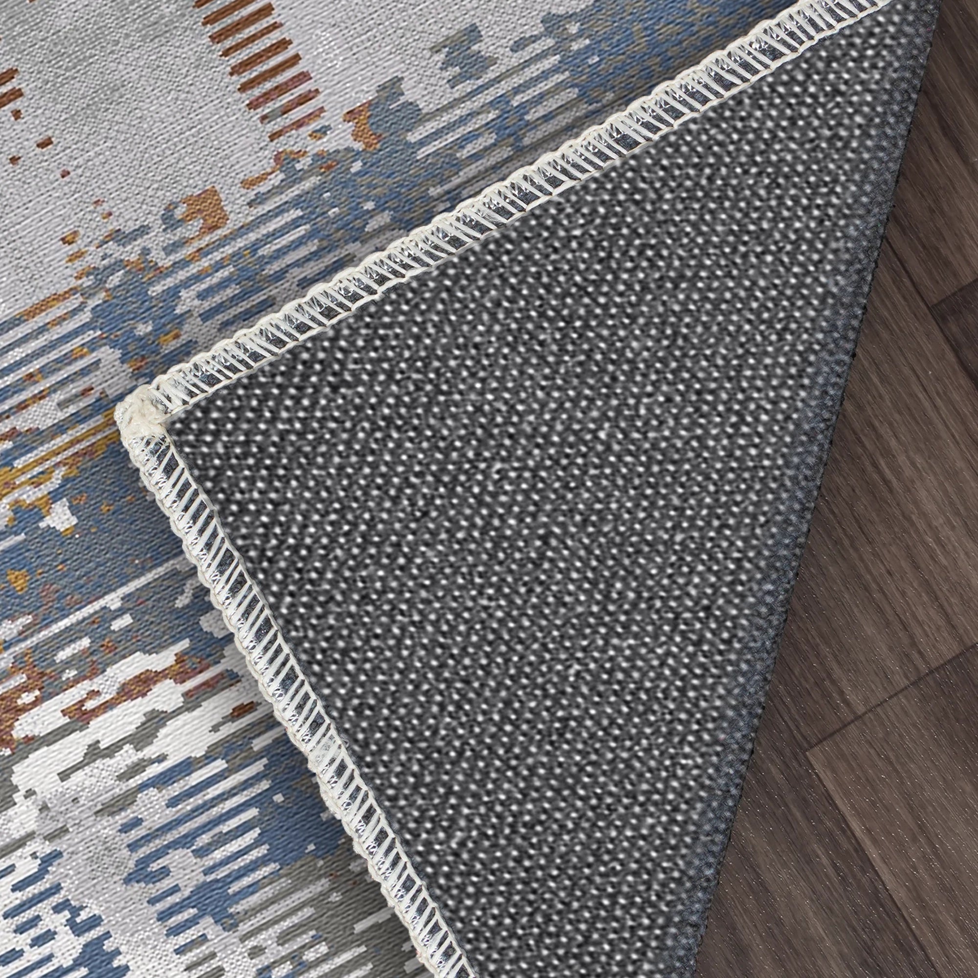 Tectonic Drift Industrial Glitch Rug