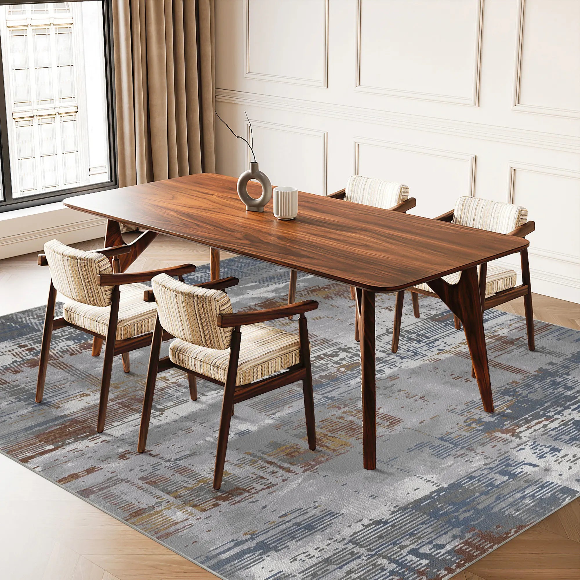 Tectonic Drift Industrial Glitch Rug