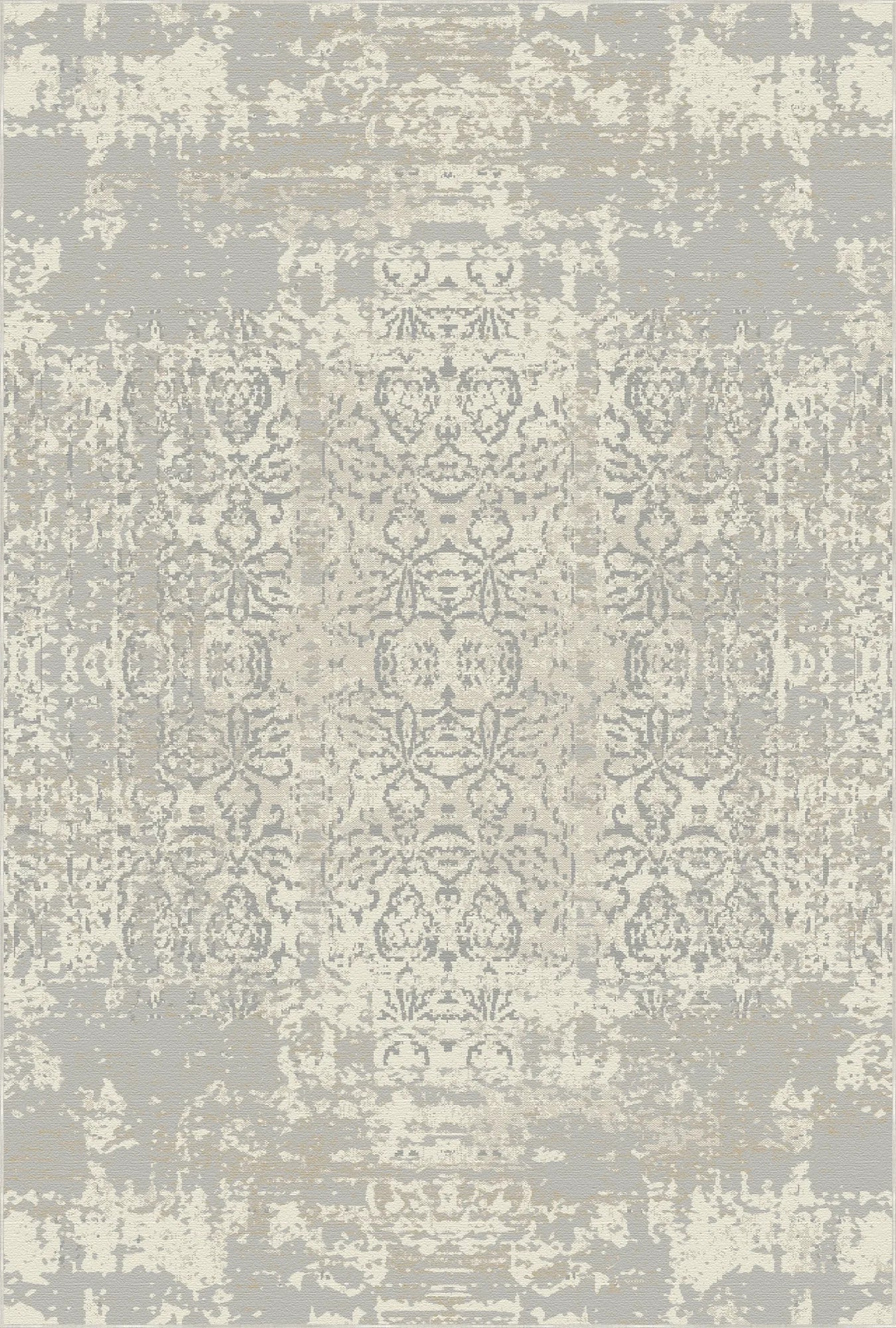 Faded Vintage Damask Distressed Rug