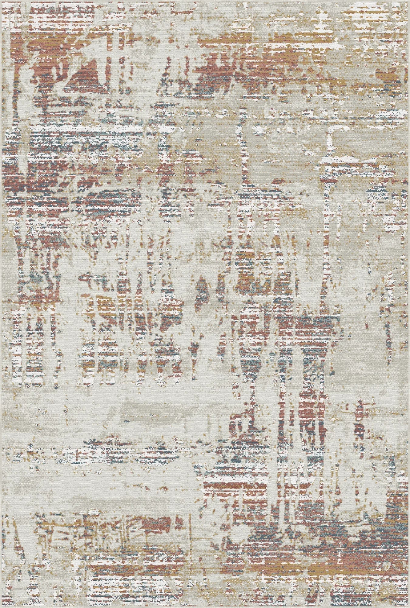 Copper Stream Distressed Abstract Rug