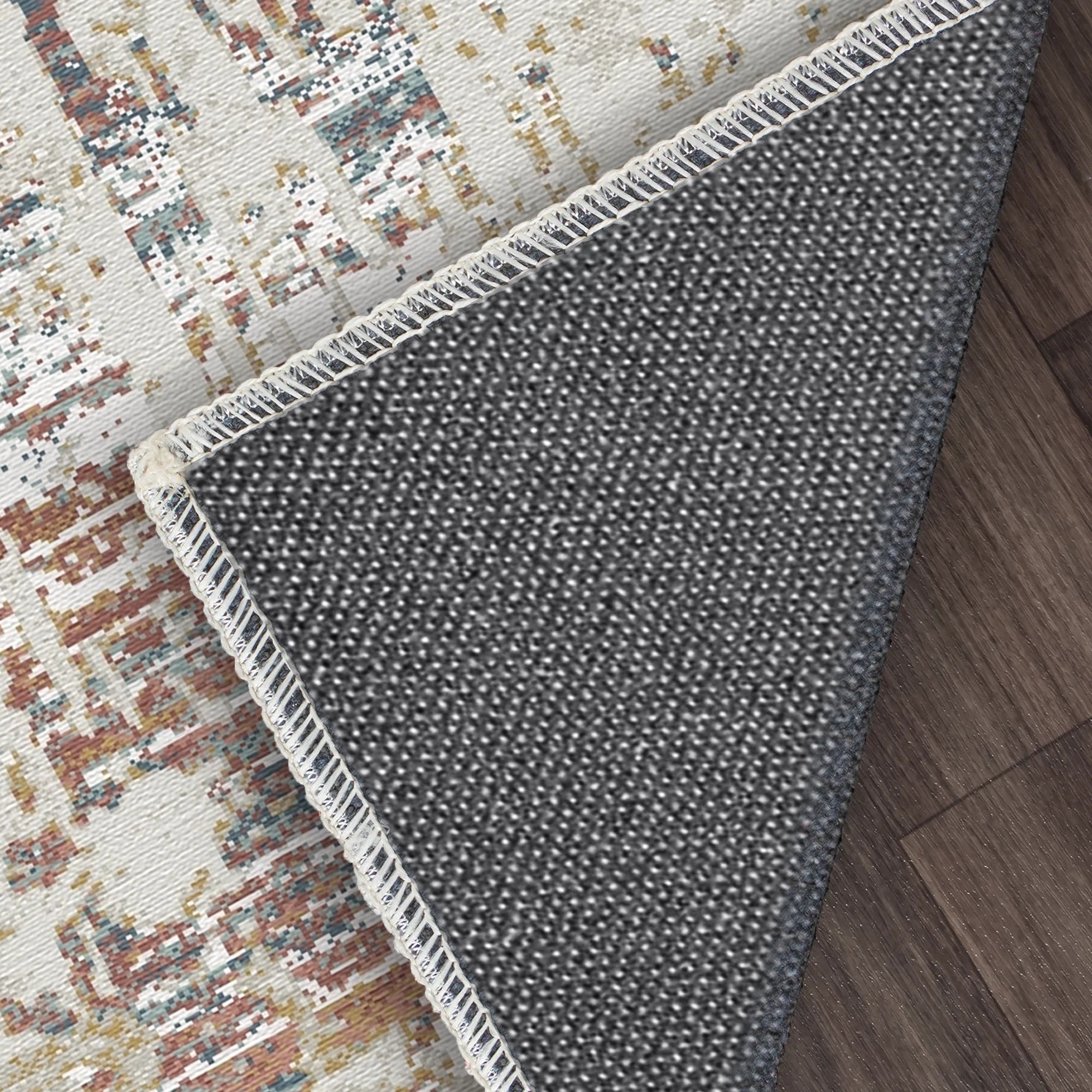 Copper Stream Distressed Abstract Rug